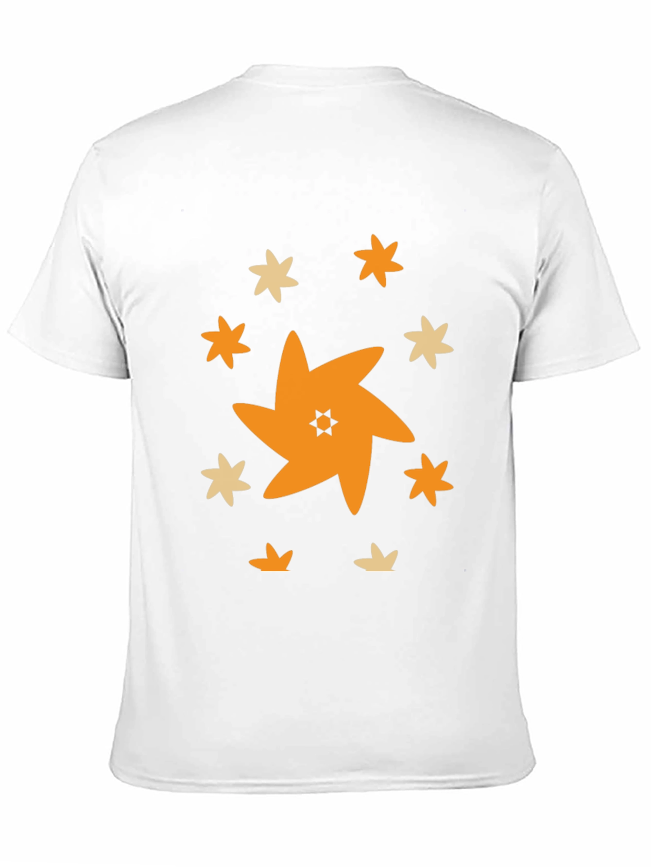 Black Star Pattern Black T-Shirt view 11