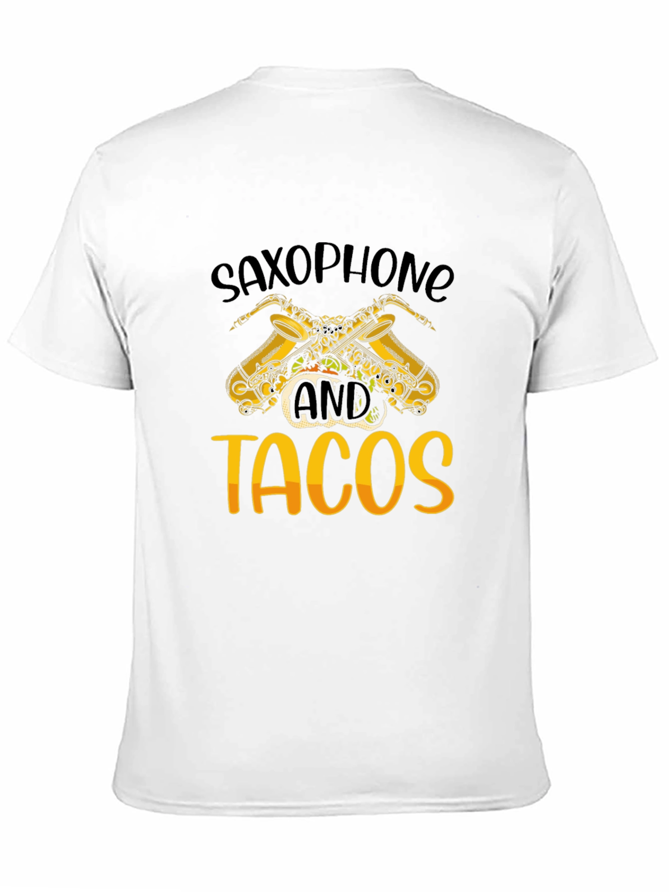 Black Saxophone and Tacos Graphic T-Shirt view 11