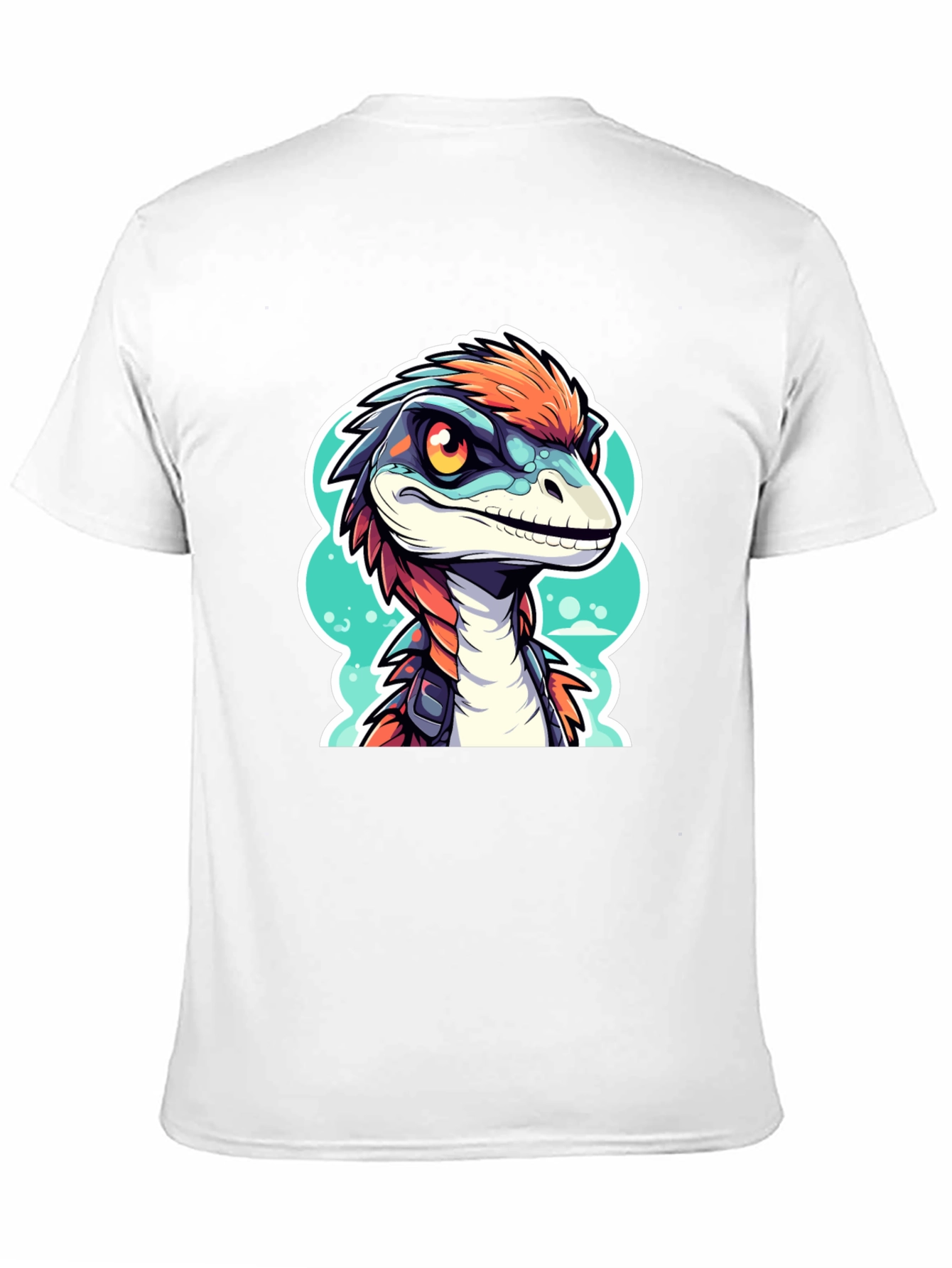 Black Dino Raptor Graphic Tee - Cool Cartoon Animal Shirt view 11