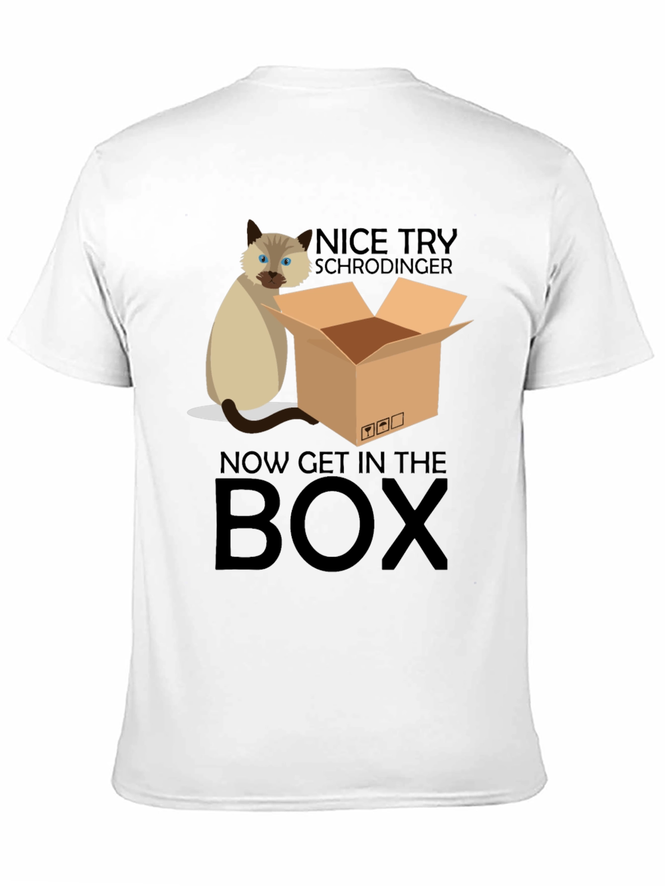 Black Schrödinger Cat T-Shirt: Now Get In The Box view 11