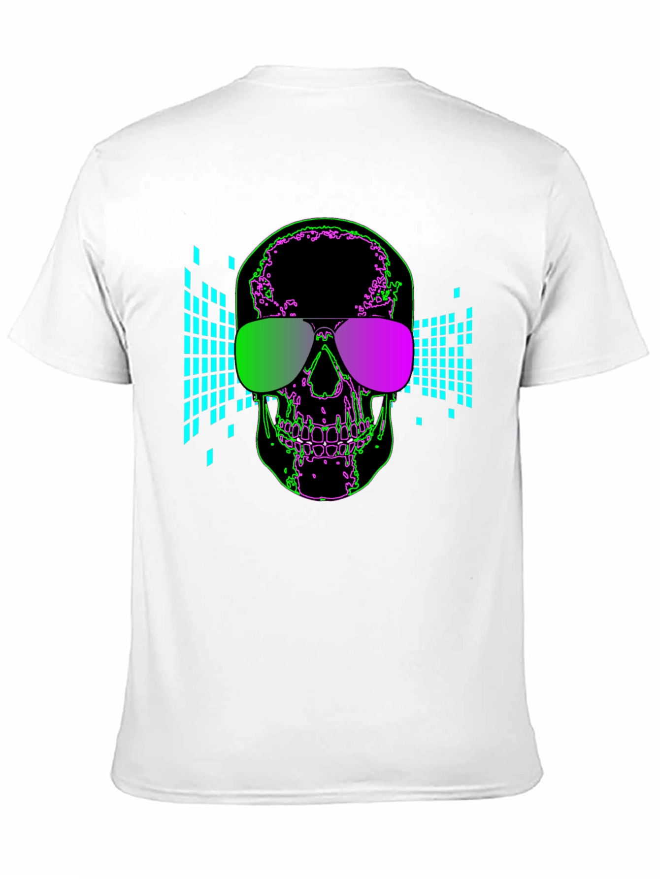 Black Skull Shades Graphic Tee - Cool Neon Design view 11