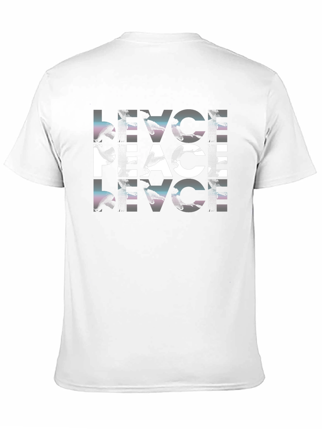 Black Peace Bird Graphic Print Black T-Shirt view 11