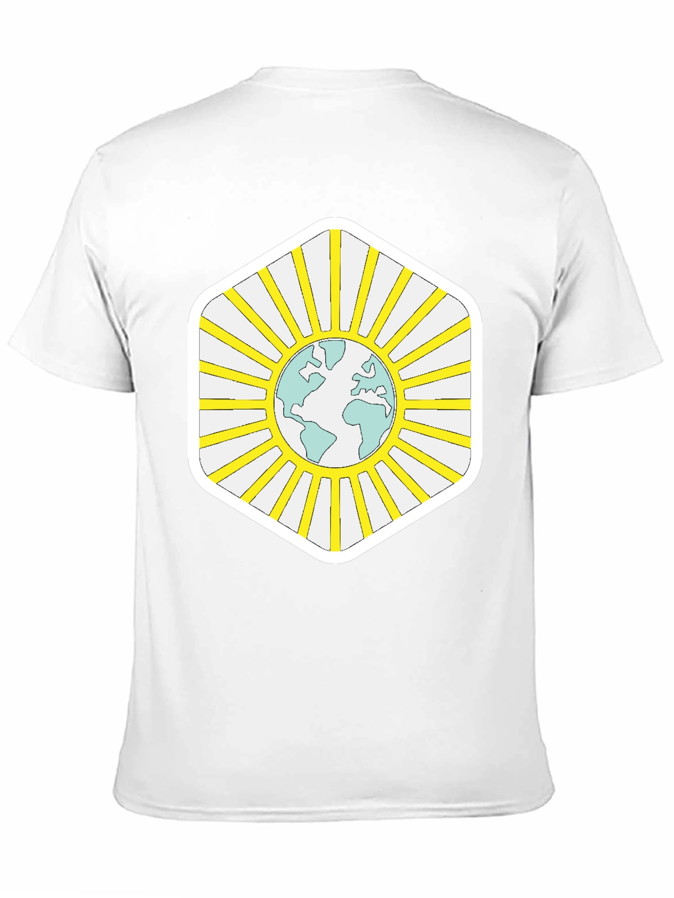 Black Global Harmony Tee - Earth Sun Graphic Black T-Shirt view 11