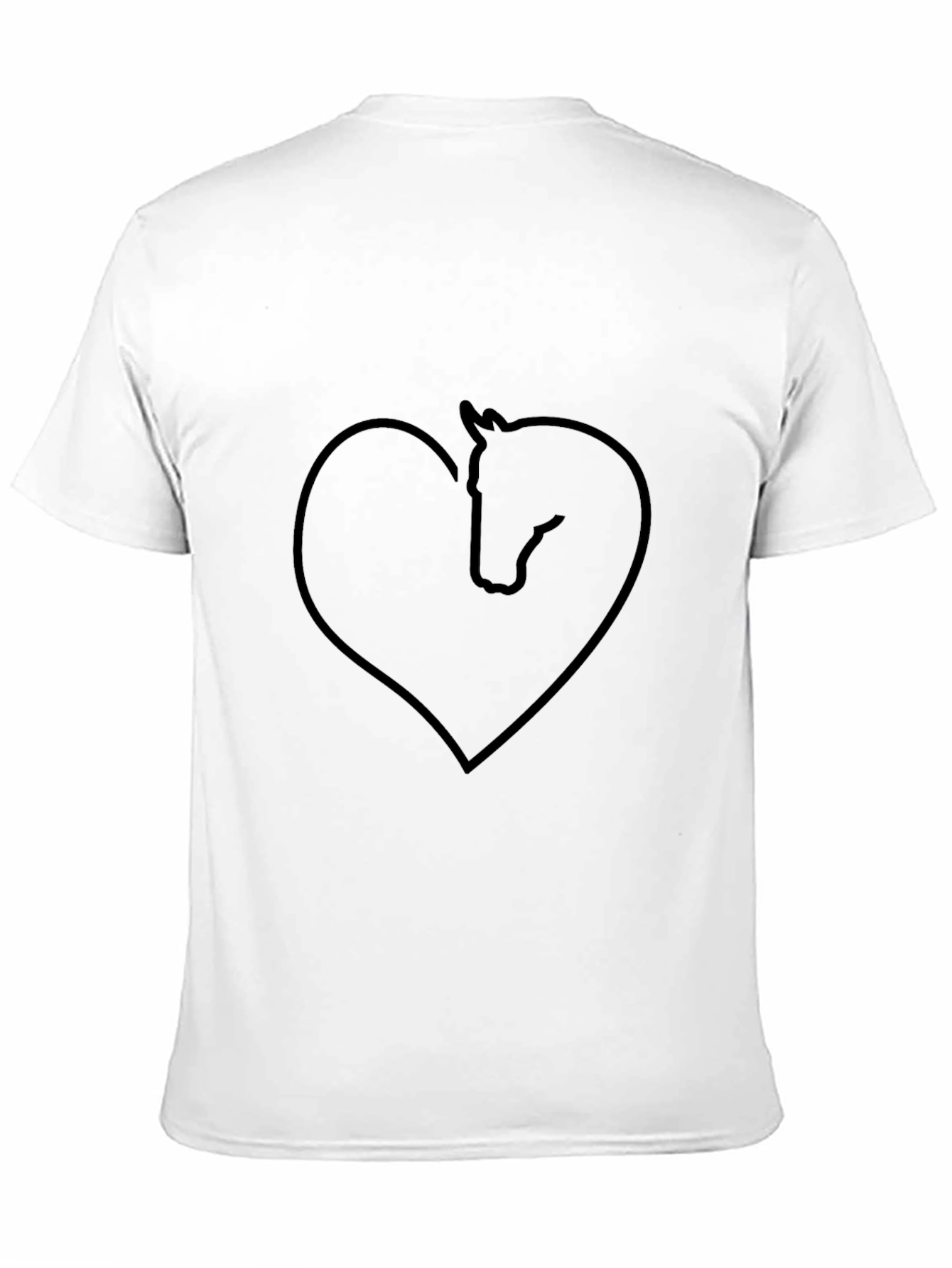 Black Horse Lover Tee: Heart Shaped Horse Graphic T-Shirt view 11