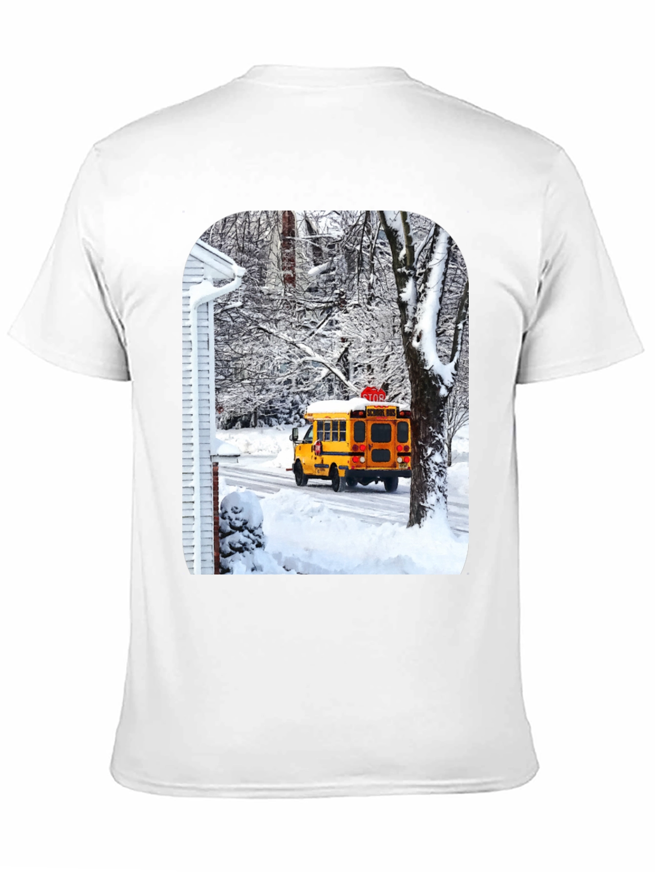 Black Winter School Bus T-Shirt view 11