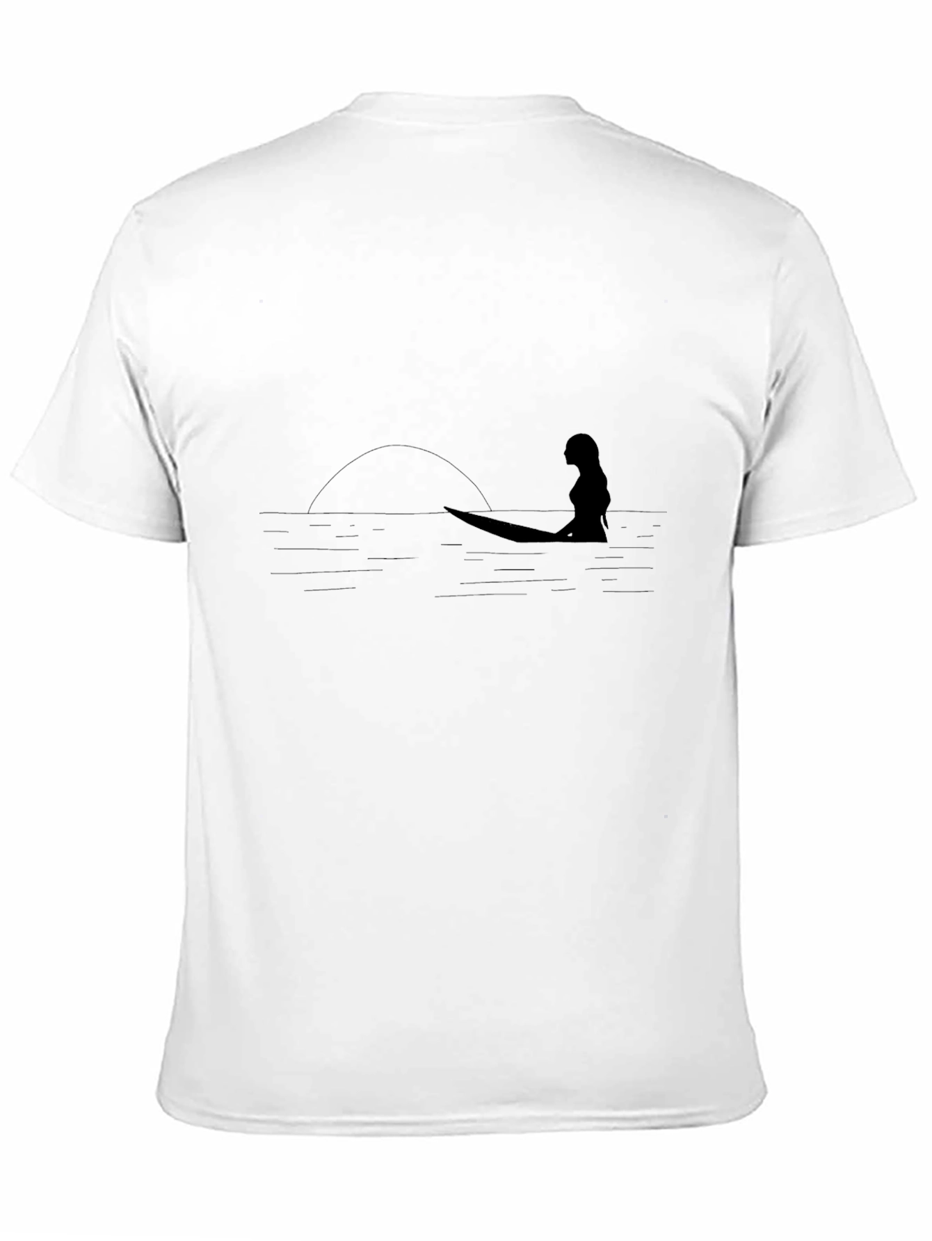 Black Surfer Silhouette Black Graphic Tee view 11