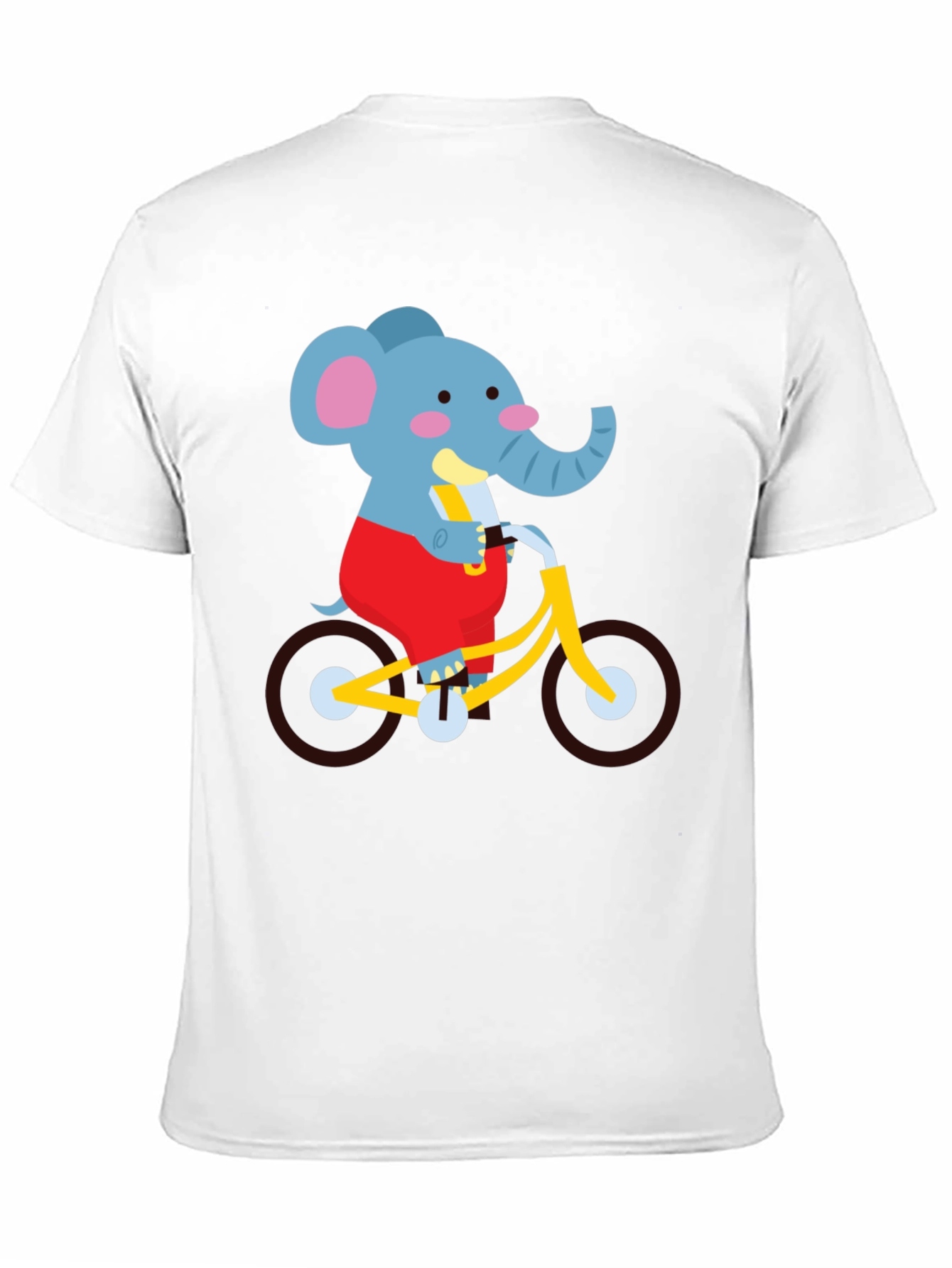 Black Elephant on Bike Graphic Tee - Fun Cartoon Shirt view 11