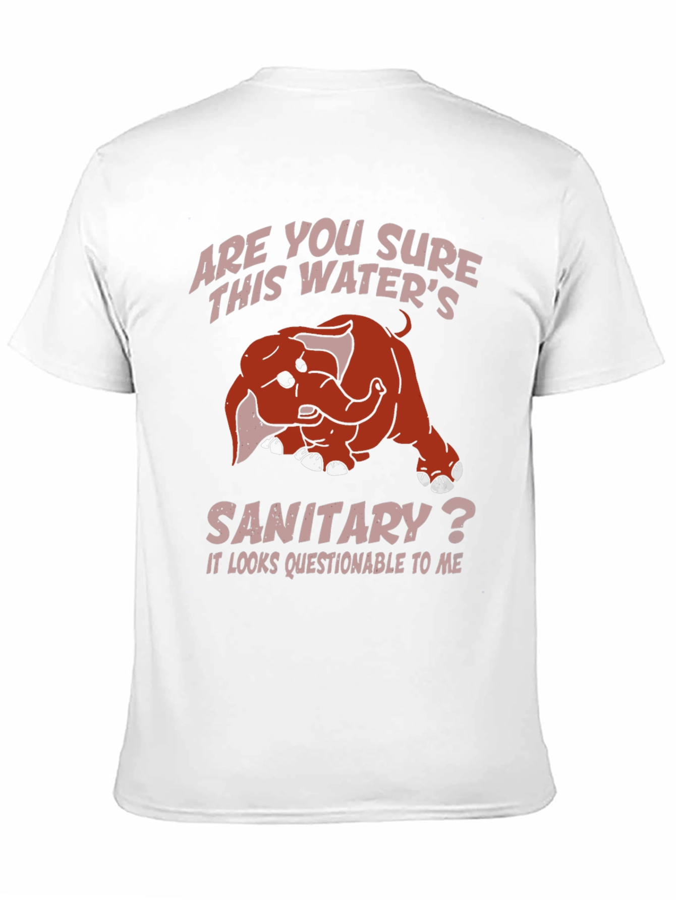Black Humorous Elephant T-Shirt: Sanitary Water? view 11