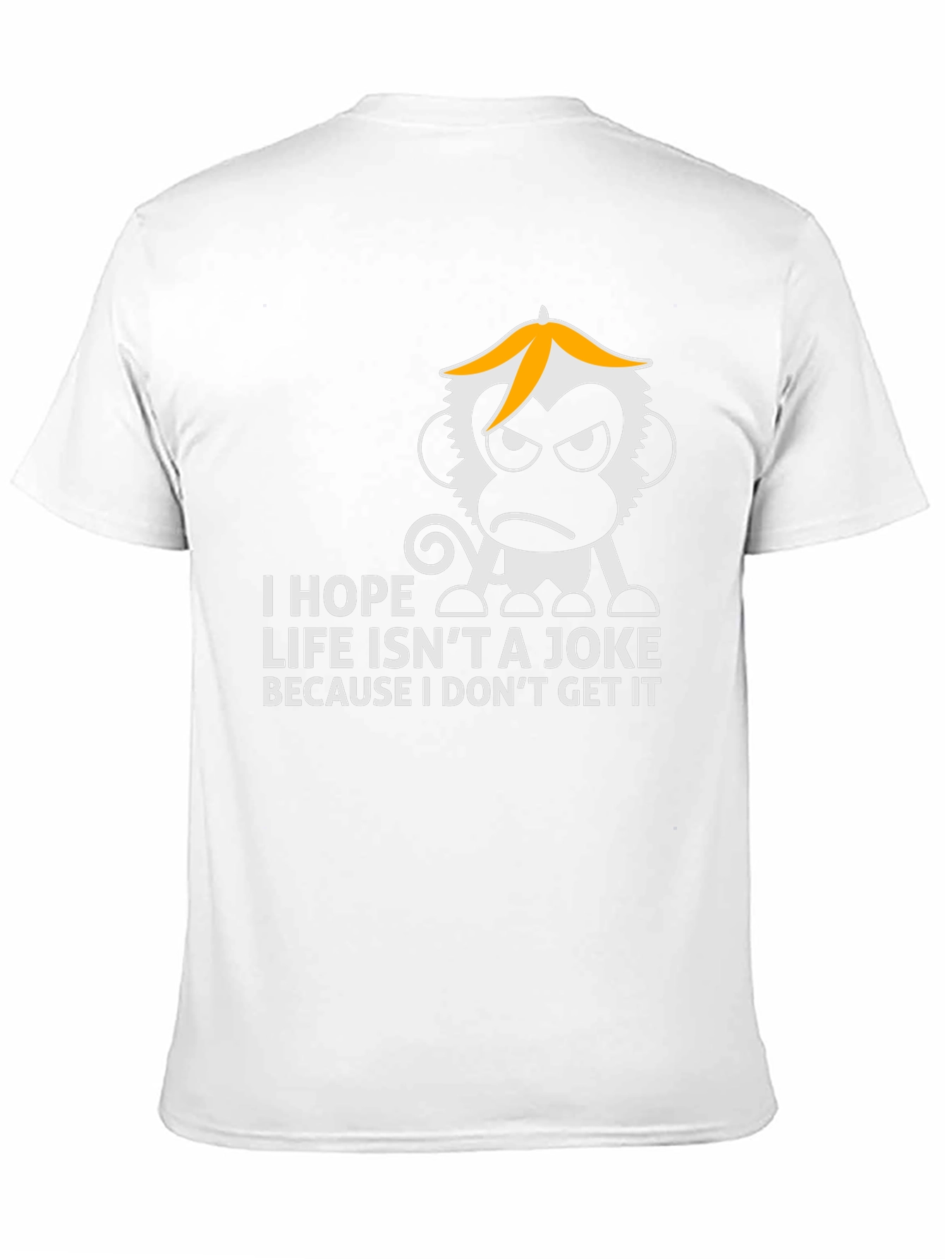 Black Funny Monkey Graphic Tee - Life Isn't a Joke T-Shirt view 11