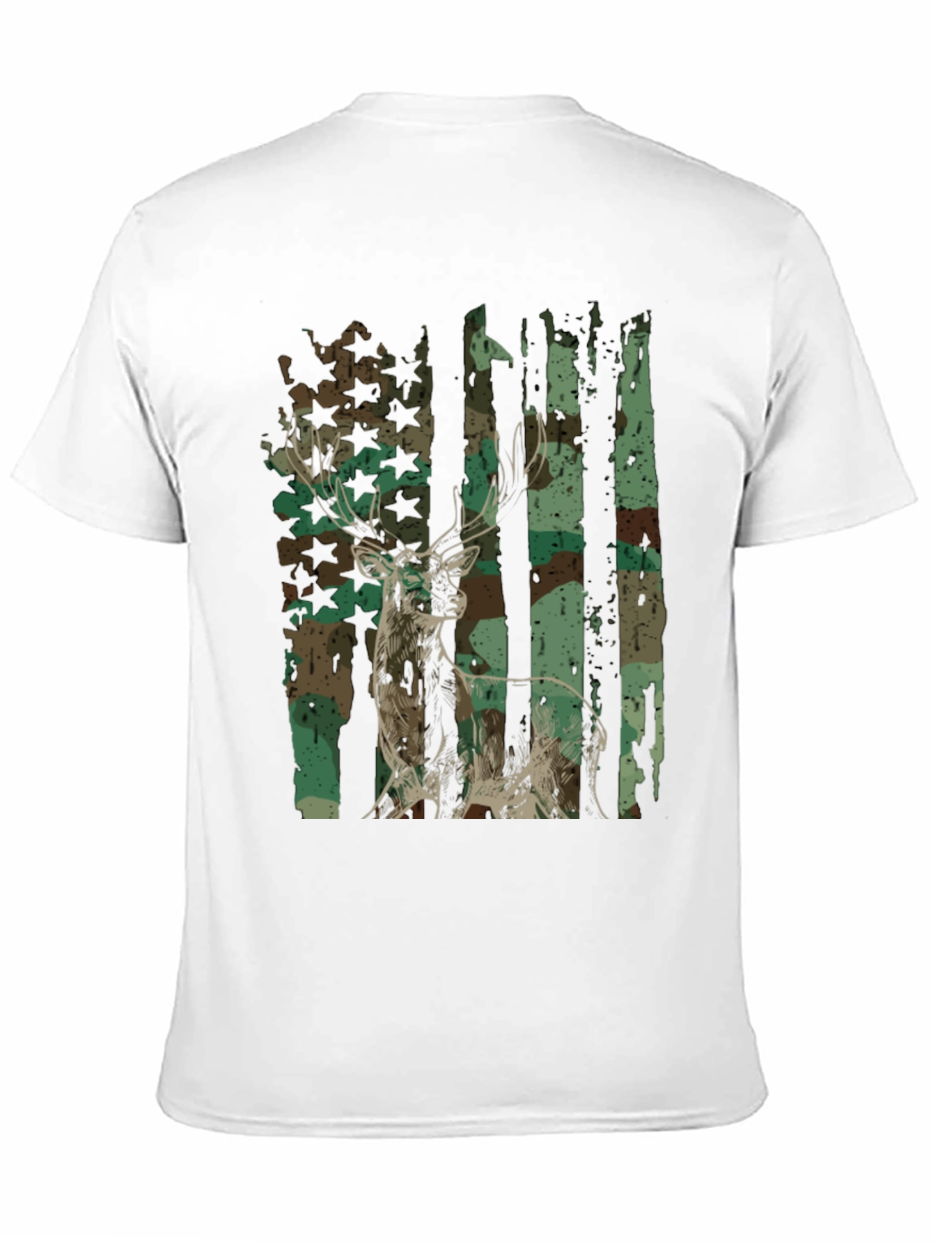 Black Camo Deer Graphic Tee - Men's Hunting Shirt view 11