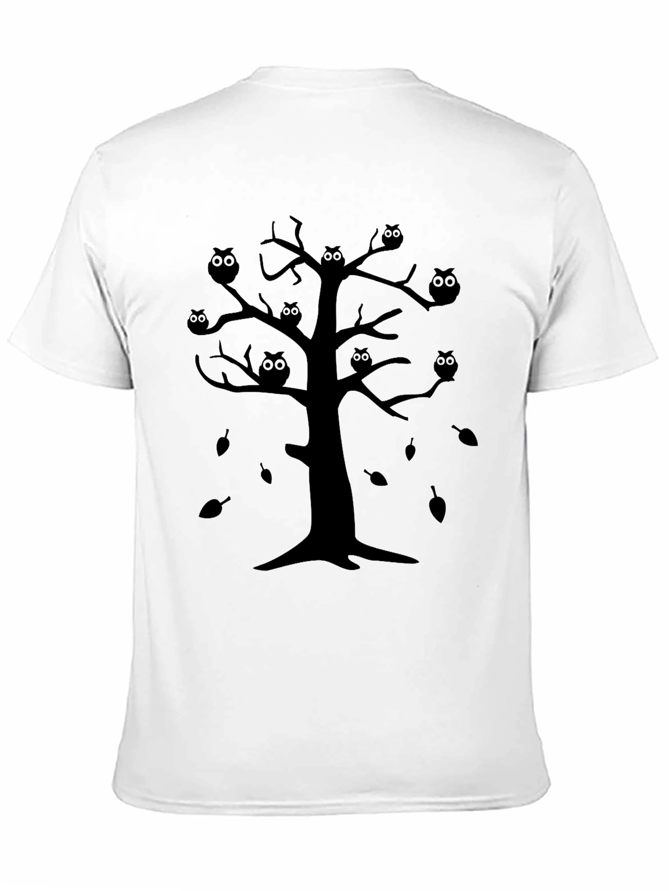 Black Owl Tree Graphic Black T-Shirt view 11