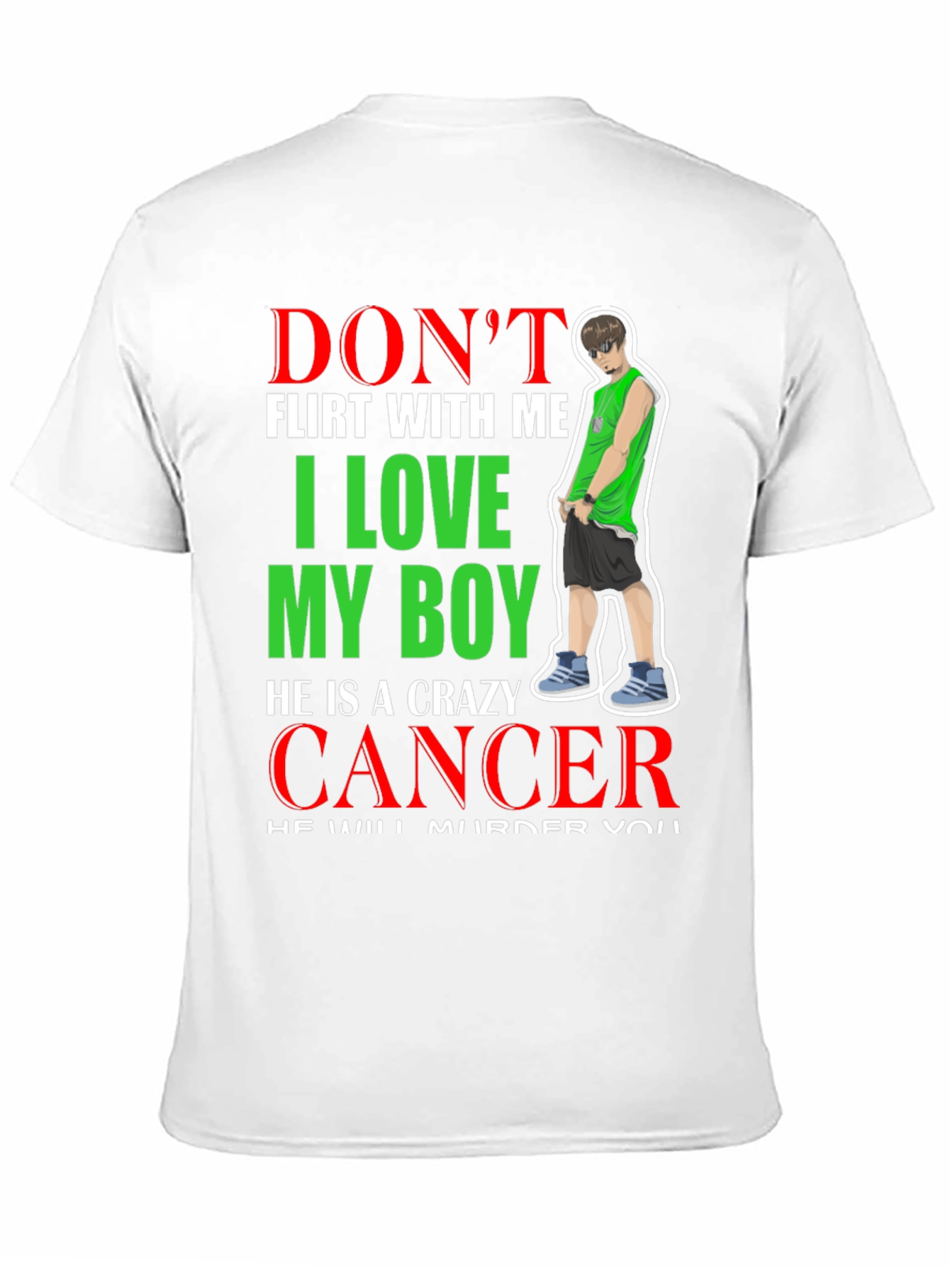 Black Don't Flirt With Me Crazy Cancer Boy T-Shirt view 11