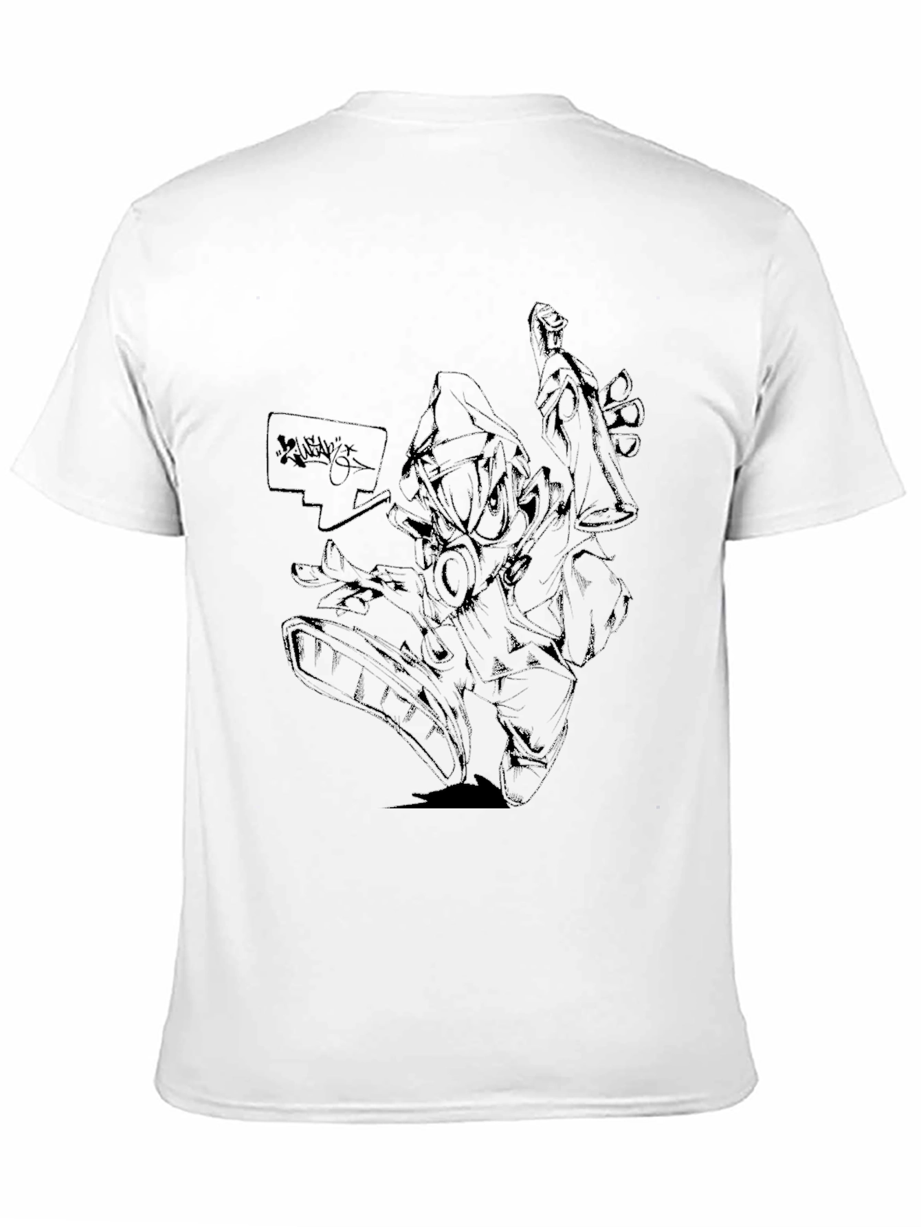 Black Edgy Black Graphic Tee view 11