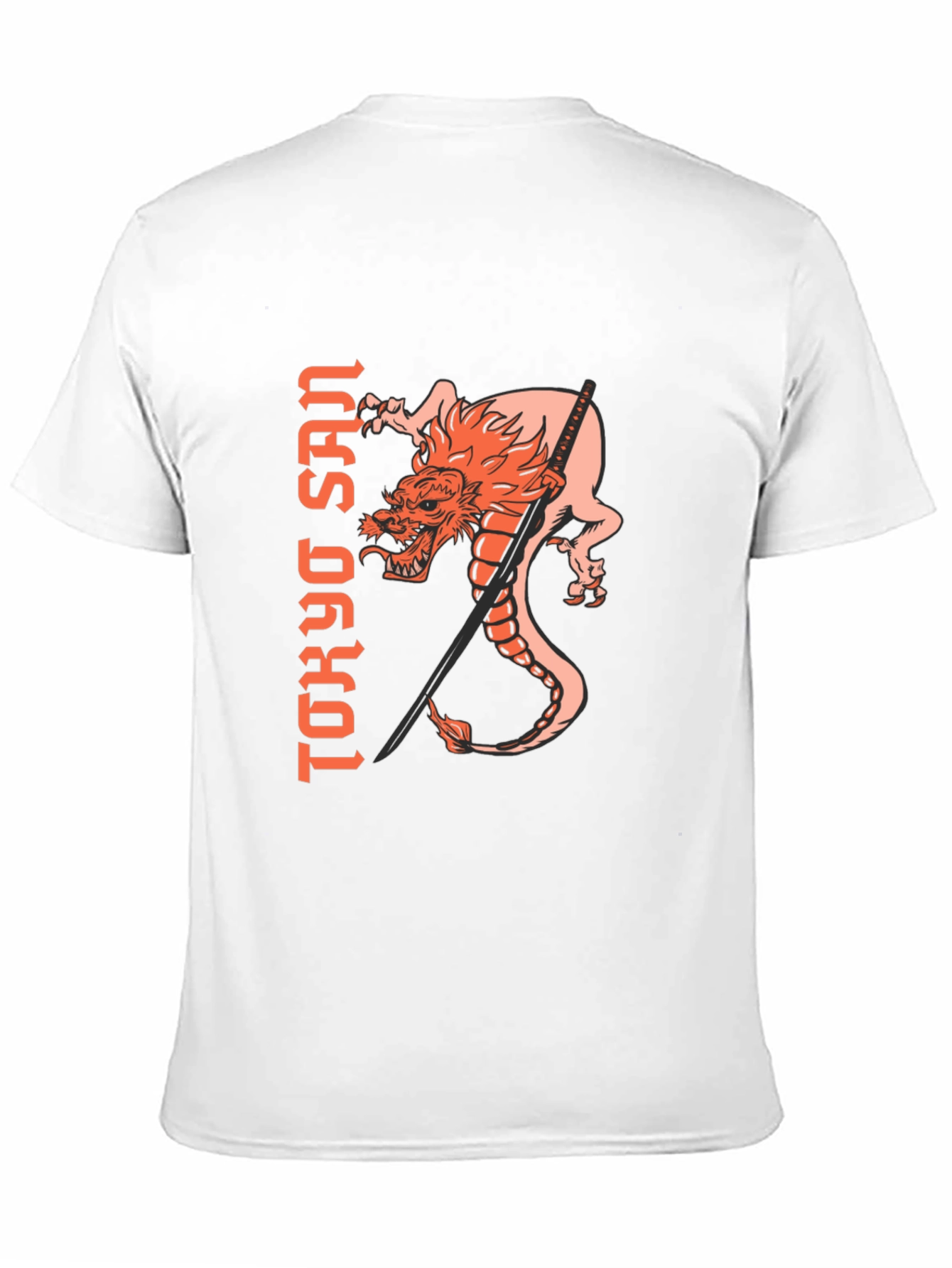 Black Tokyo San Dragon Graphic Tee - Black Cotton Blend view 11