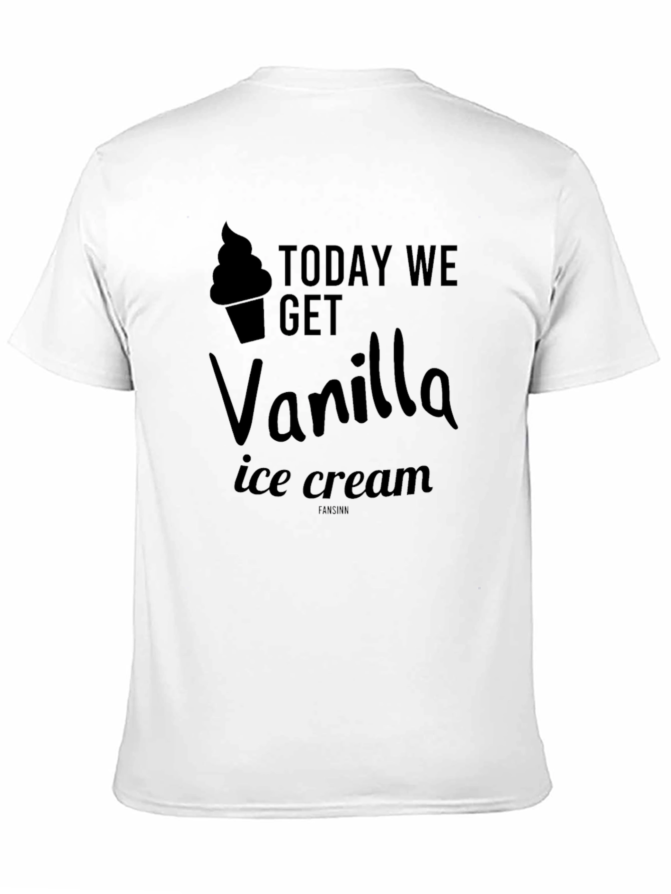 Black Vanilla Ice Cream Graphic Tee - Black Crew Neck T-Shirt view 11