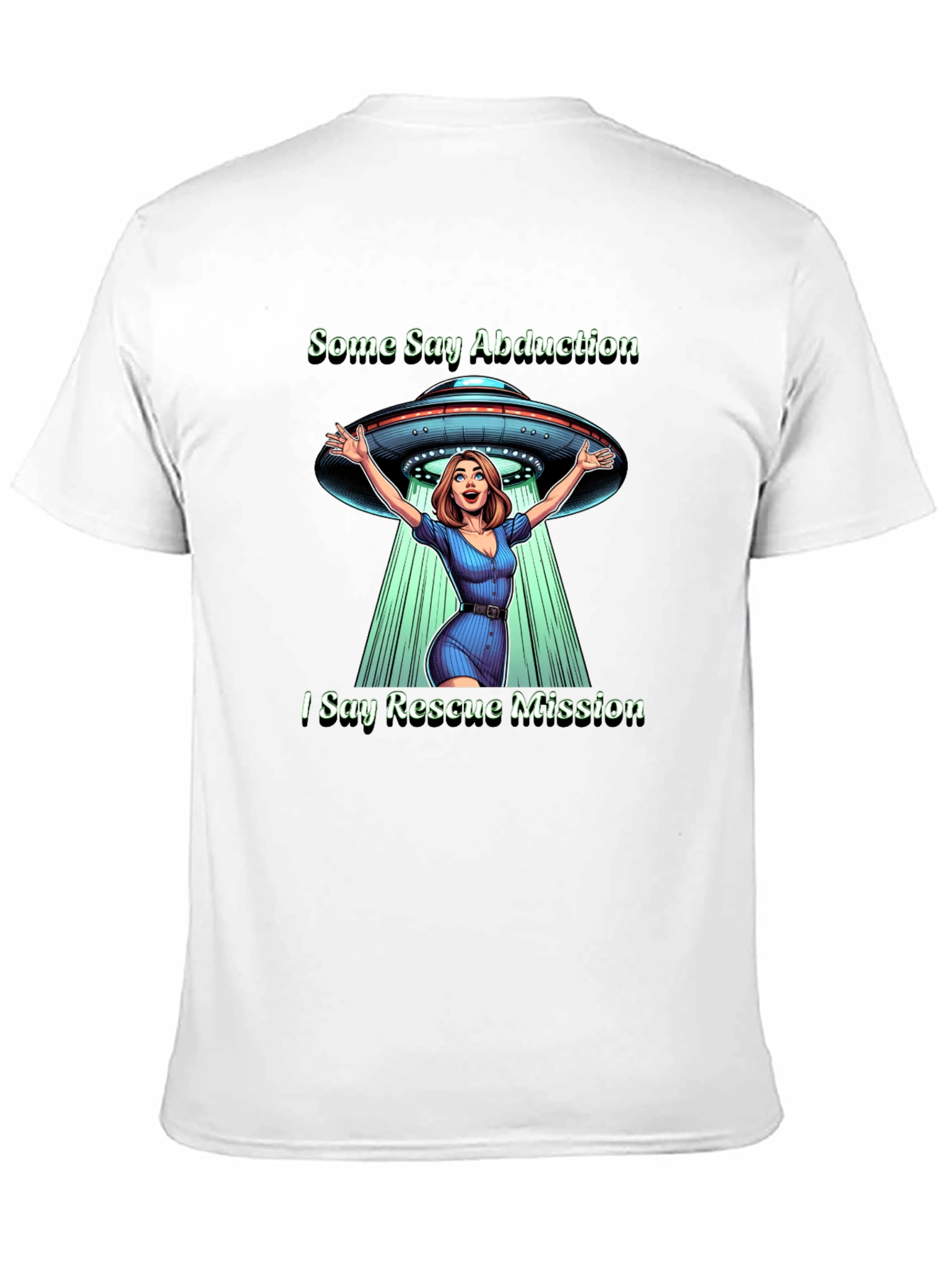 Black Rescue Mission UFO T-Shirt view 11