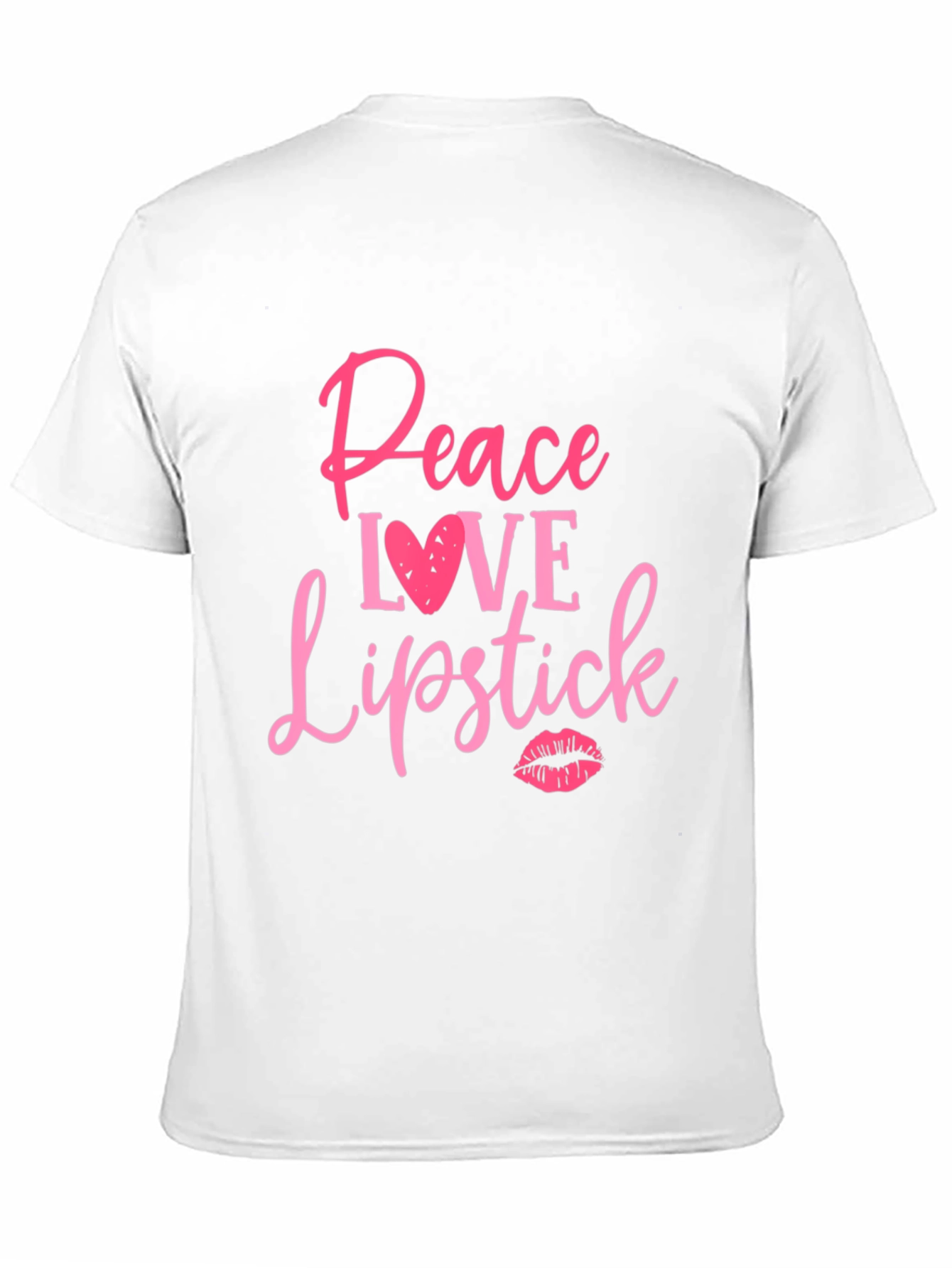 Black Peace Love Lipstick Graphic Tee - Black Cotton Casual T-Shirt view 11