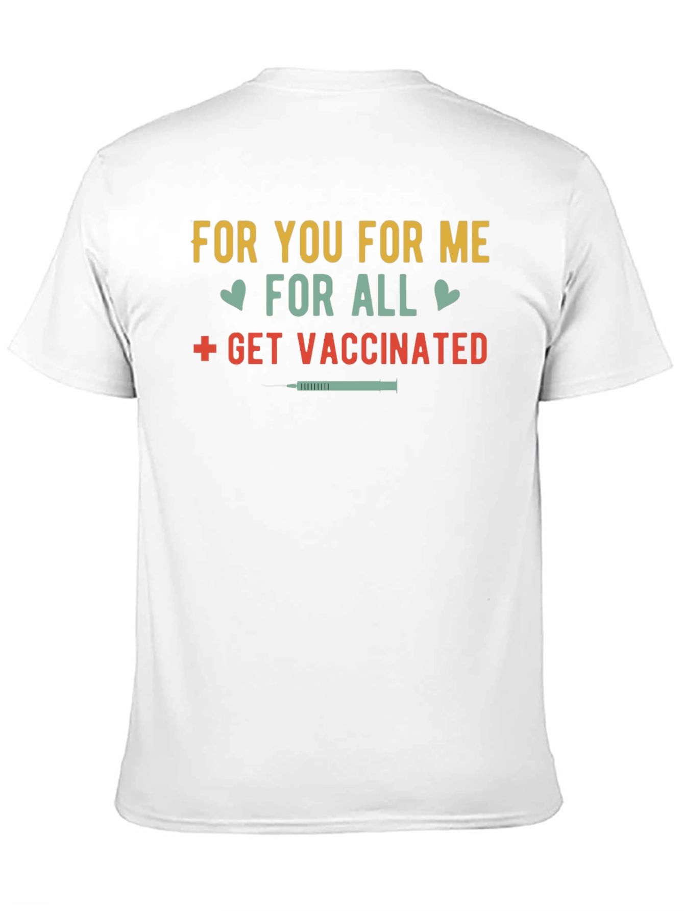 Black Get Vaccinated T-Shirt - For You, For Me, For All view 11