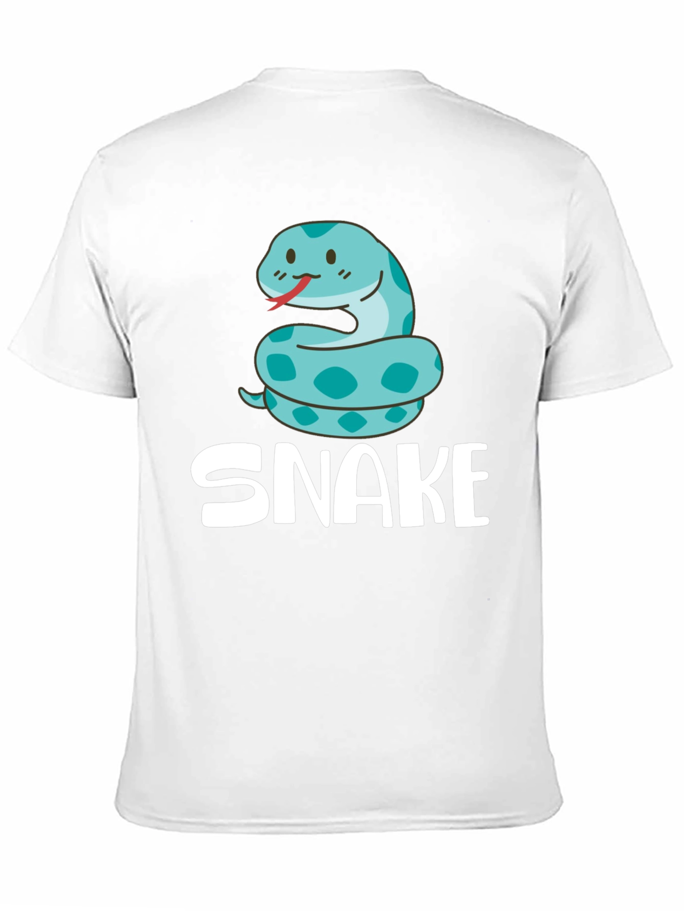Black Cute Cartoon Snake T-Shirt - Black view 11