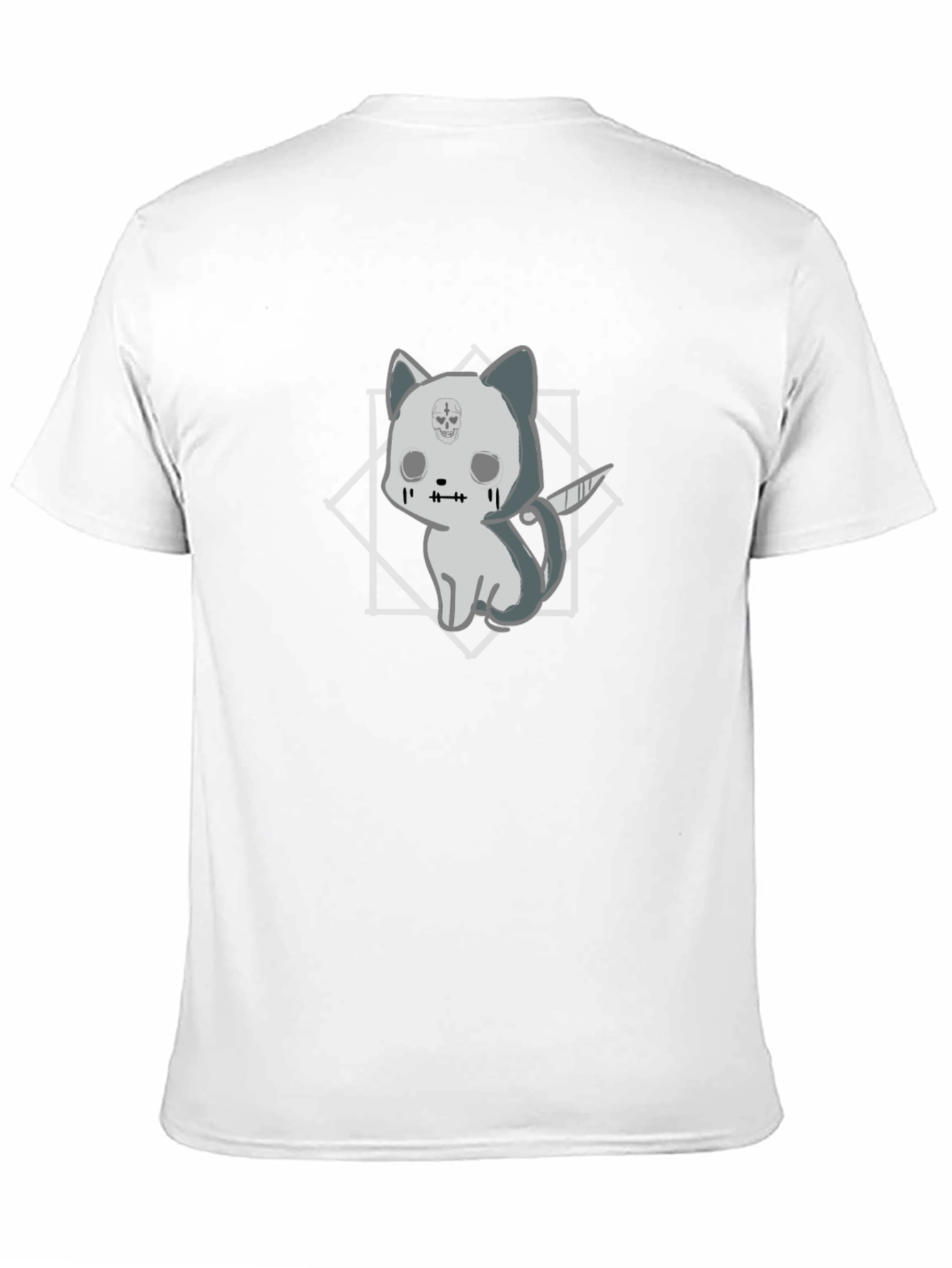 Black Gothic Cat with Knife T-Shirt - Black view 11