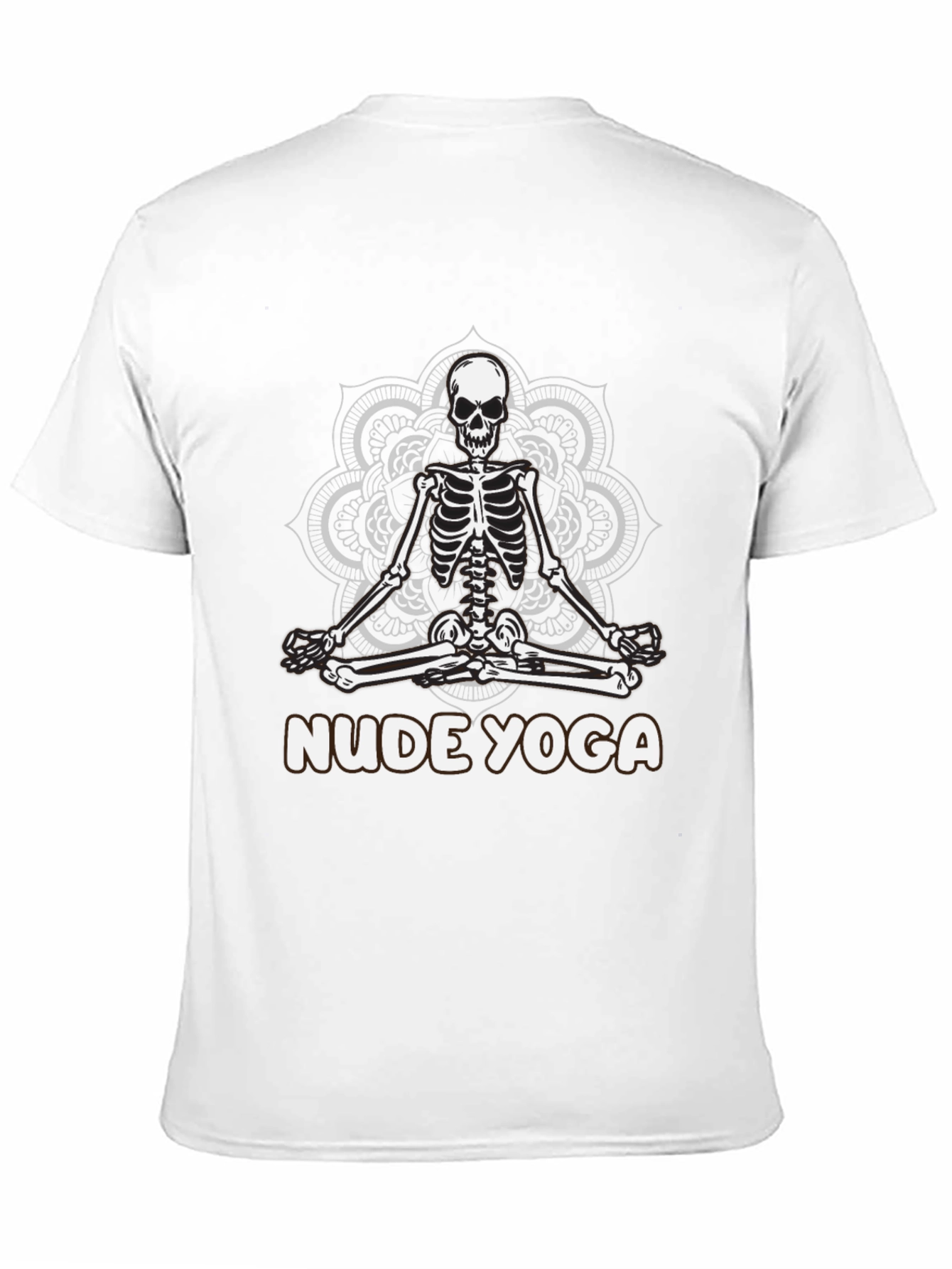 Black Nude Yoga Skeleton T-Shirt - Relaxed Meditation Tee view 11