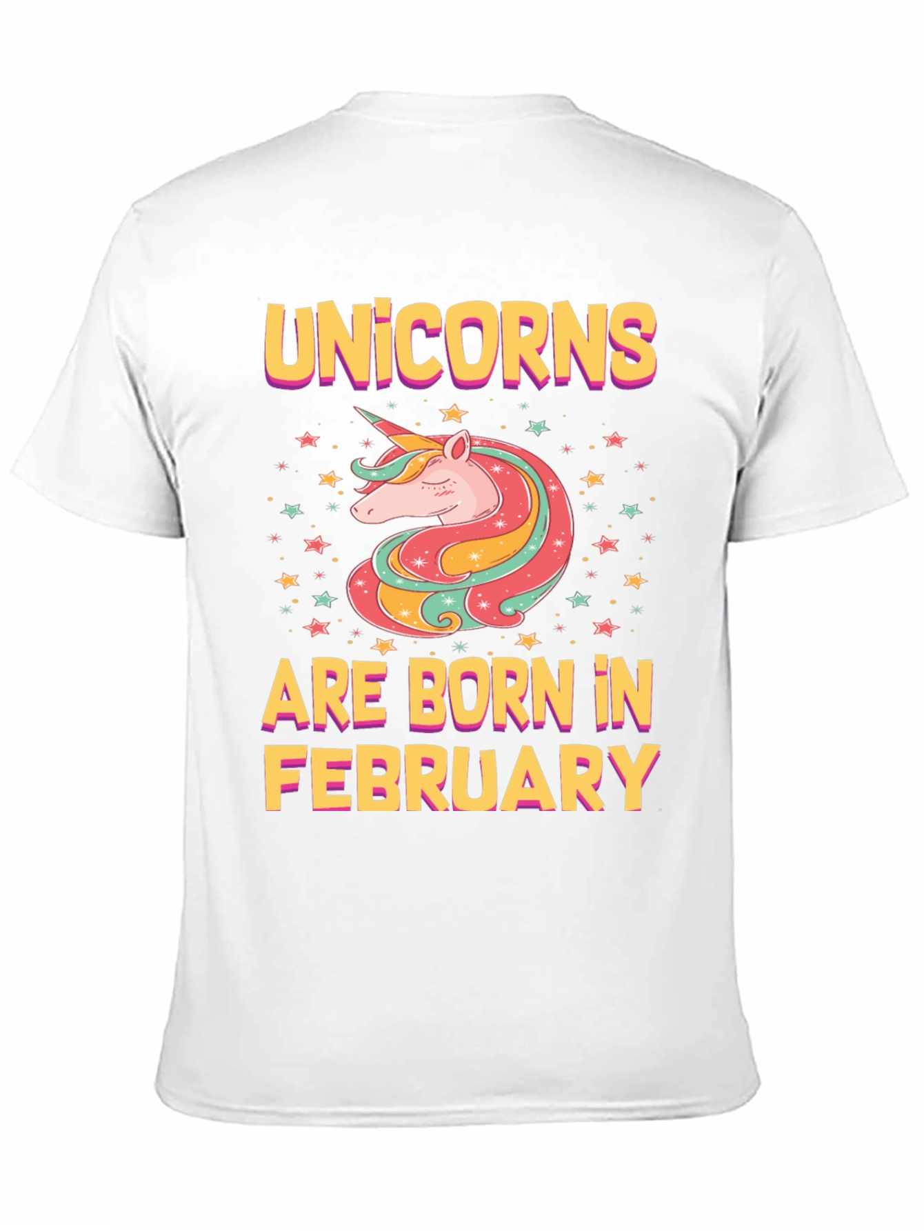 Black Unicorns Born in February Black T-Shirt view 11