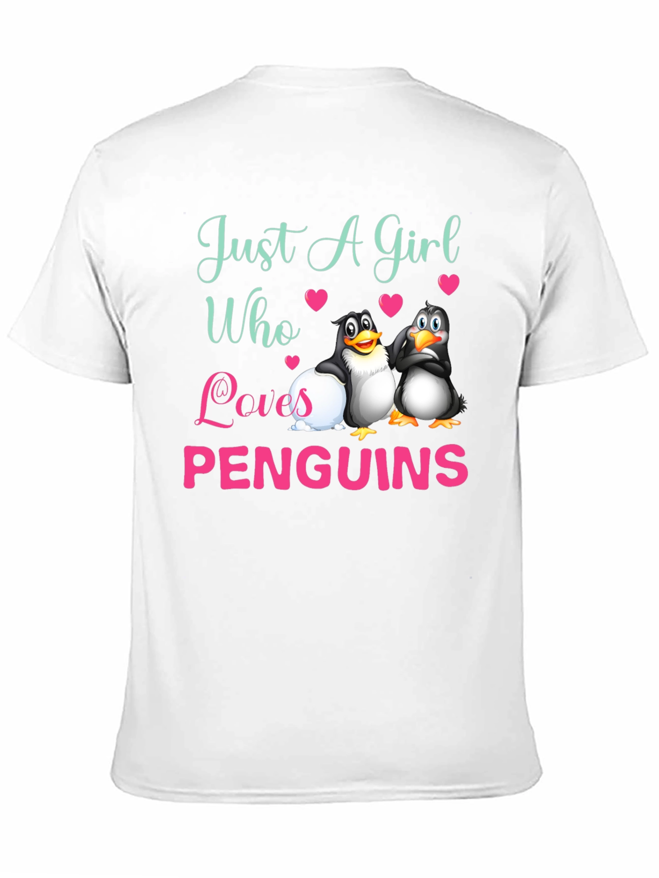 Black Just A Girl Who Loves Penguins T-Shirt view 11