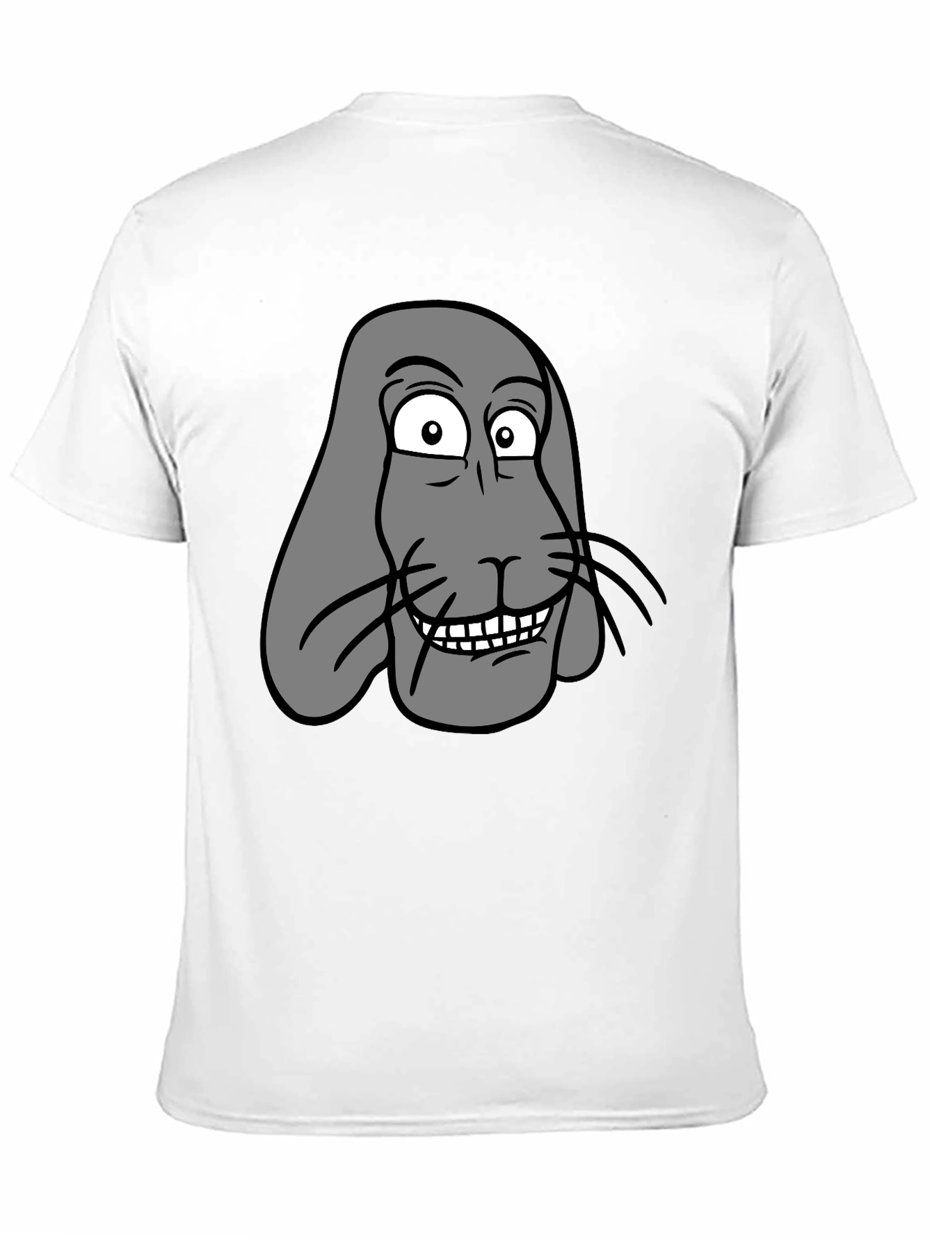 Black Funny Cartoon Animal Graphic Print Black T-Shirt view 11