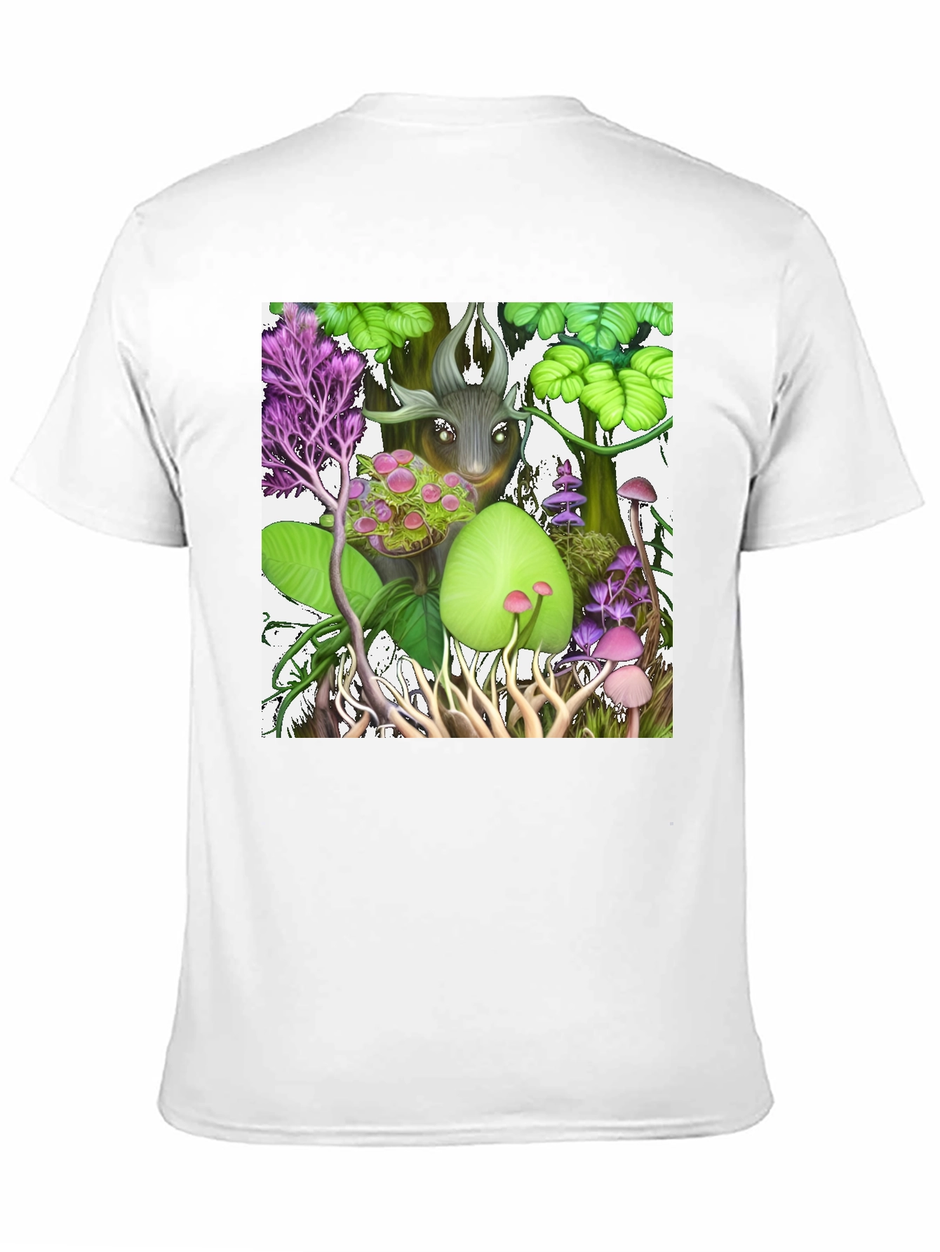 Black Enchanted Forest Graphic Black T-Shirt view 11