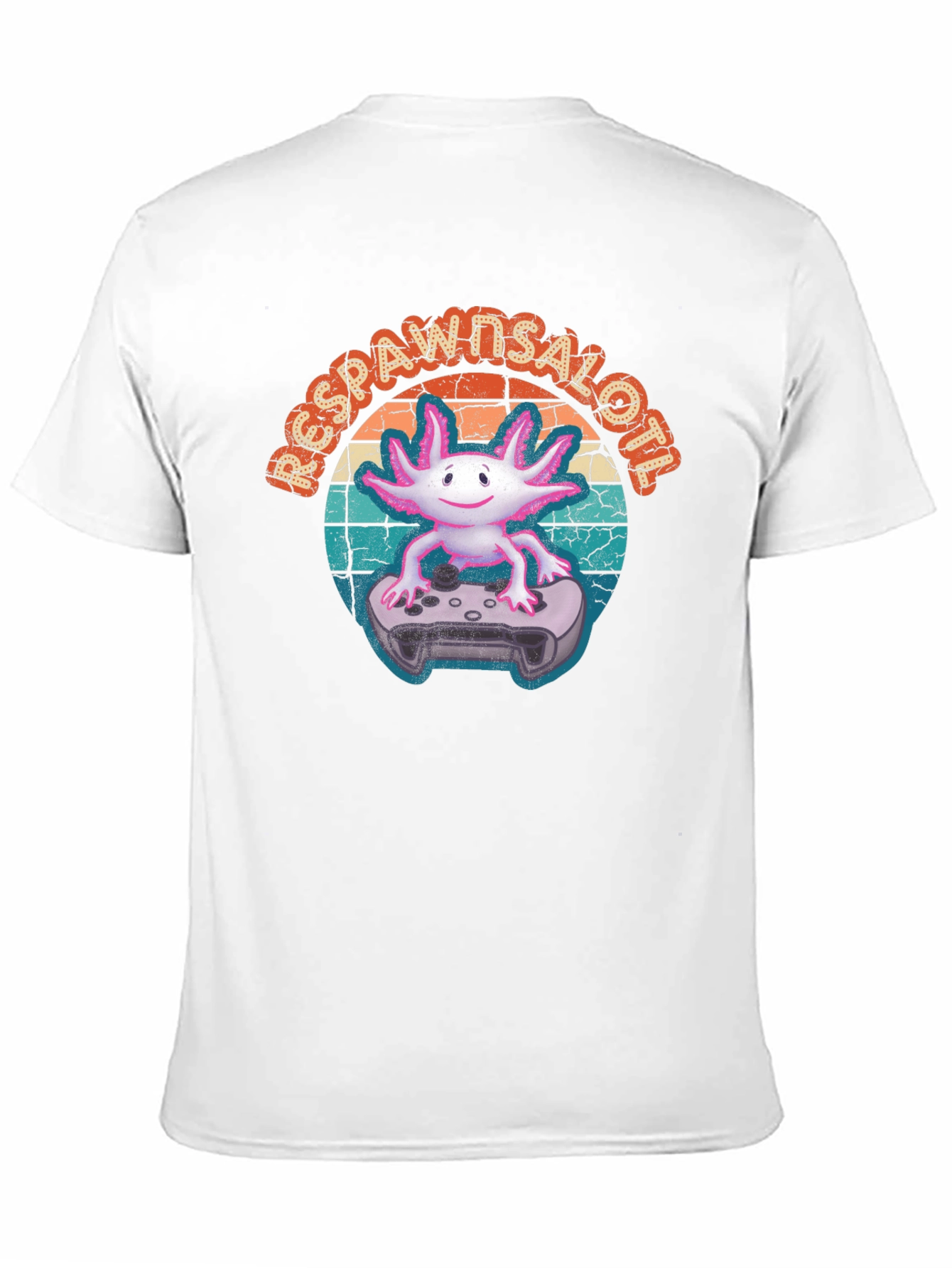 Black Respawn Axolotl Gamer T-Shirt view 11