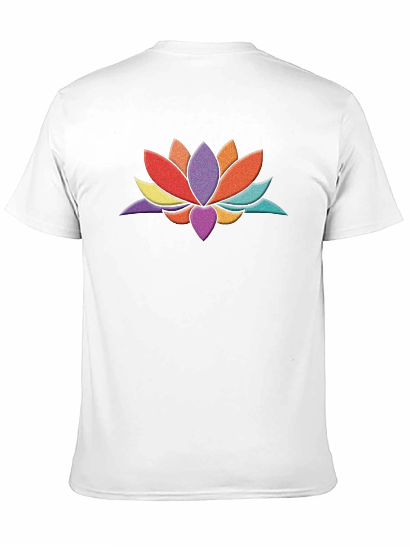 Black Colorful Lotus Flower Graphic Black T-Shirt view 11