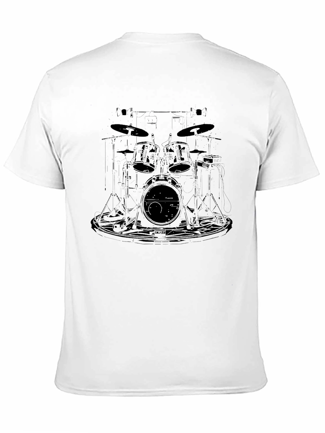 Black Black Drum Kit Graphic Tee - Musician Style view 11