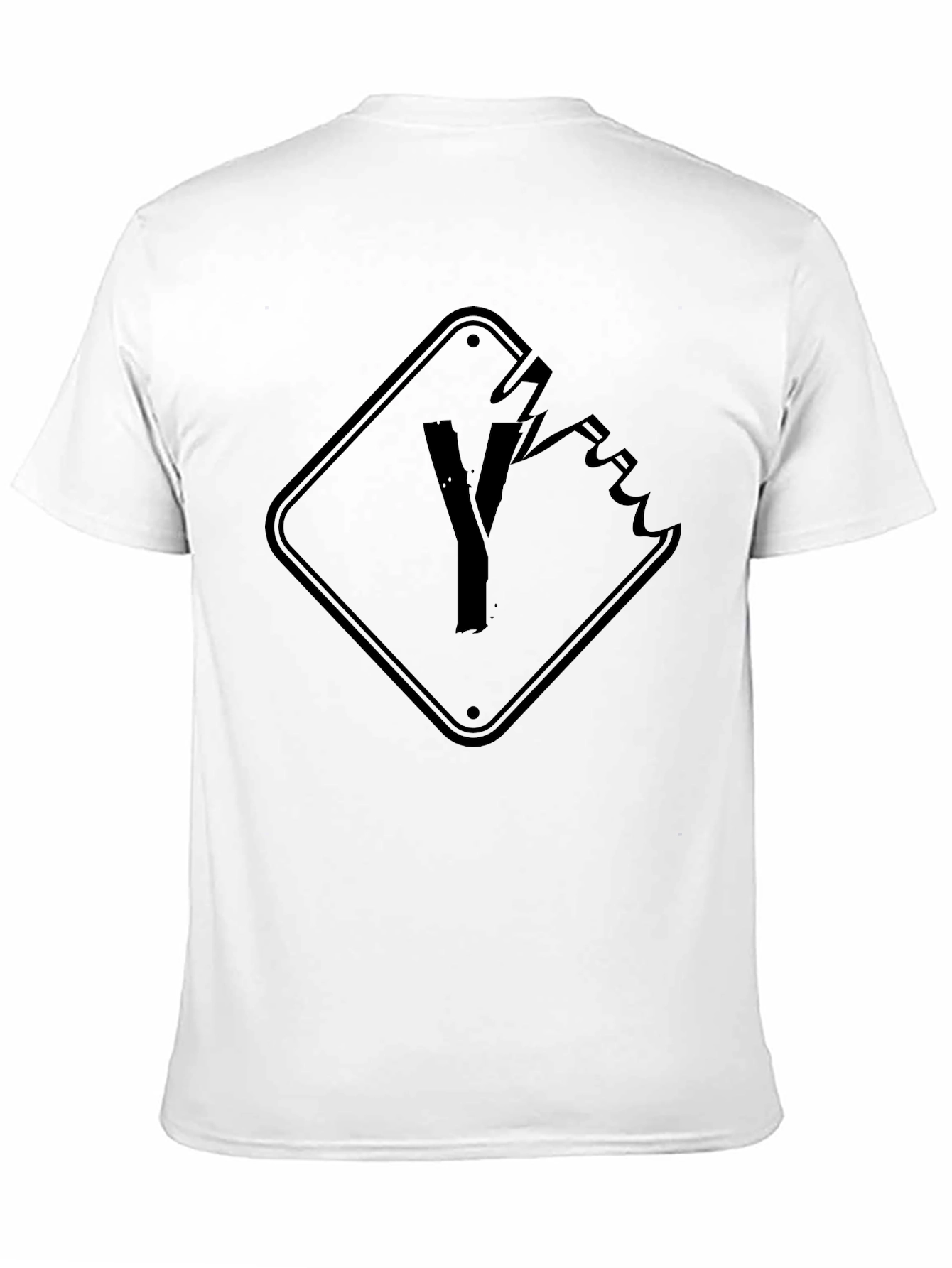 Black Men's Black Graphic Tee - Broken Road Sign view 11
