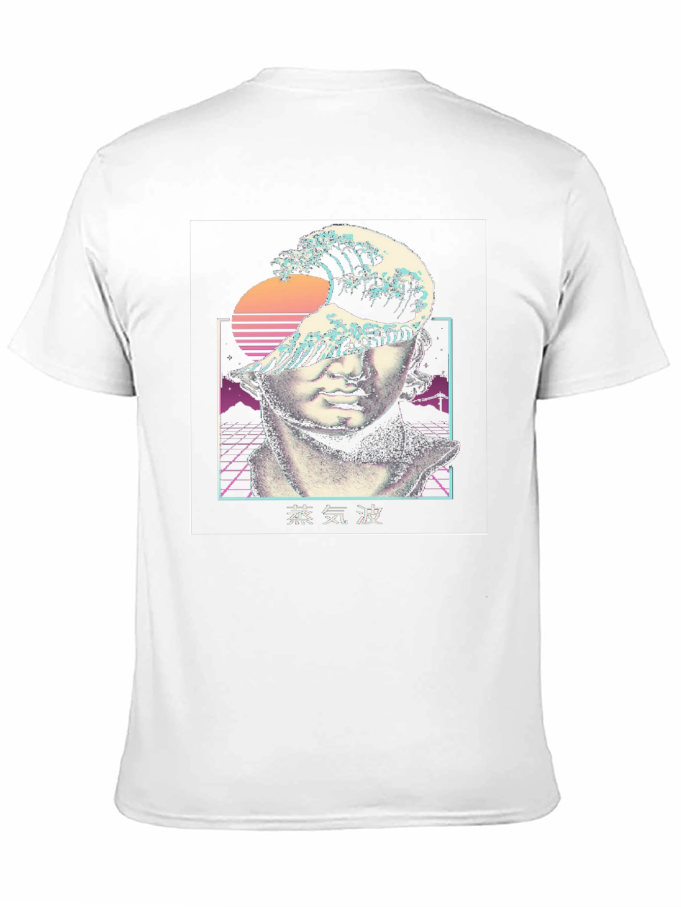 Black Vaporwave Statue Graphic Tee view 11