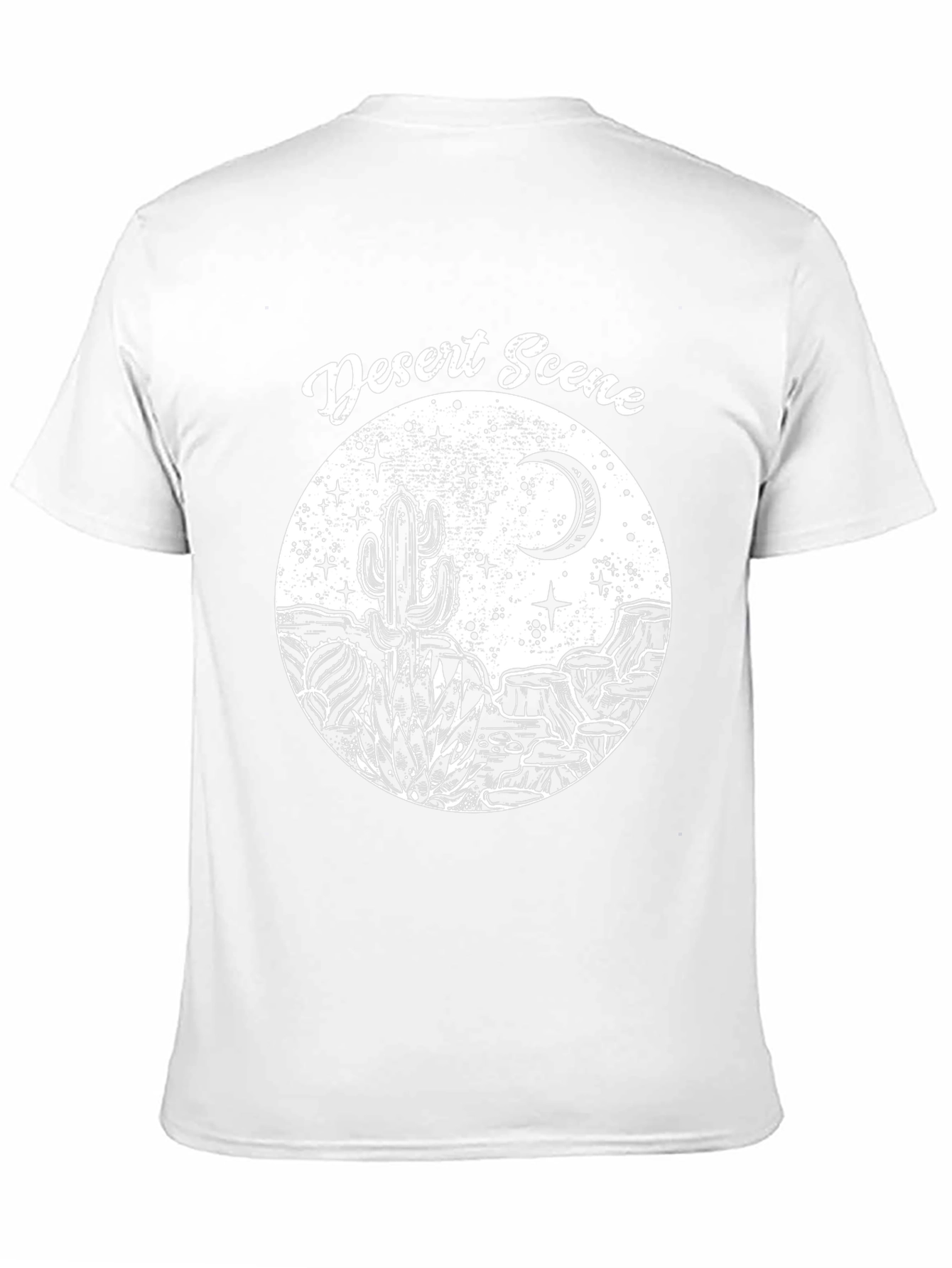 Black Desert Scene Graphic Tee - Black Cotton T-Shirt view 11
