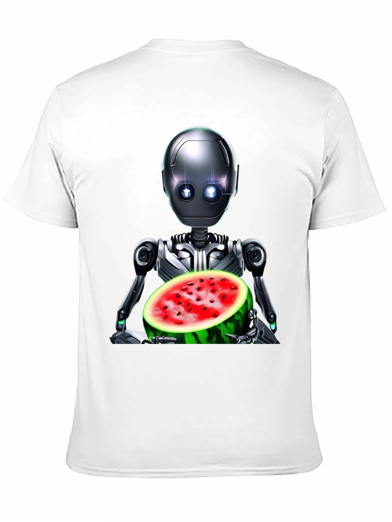 Black Robot with Watermelon Graphic Tee view 11