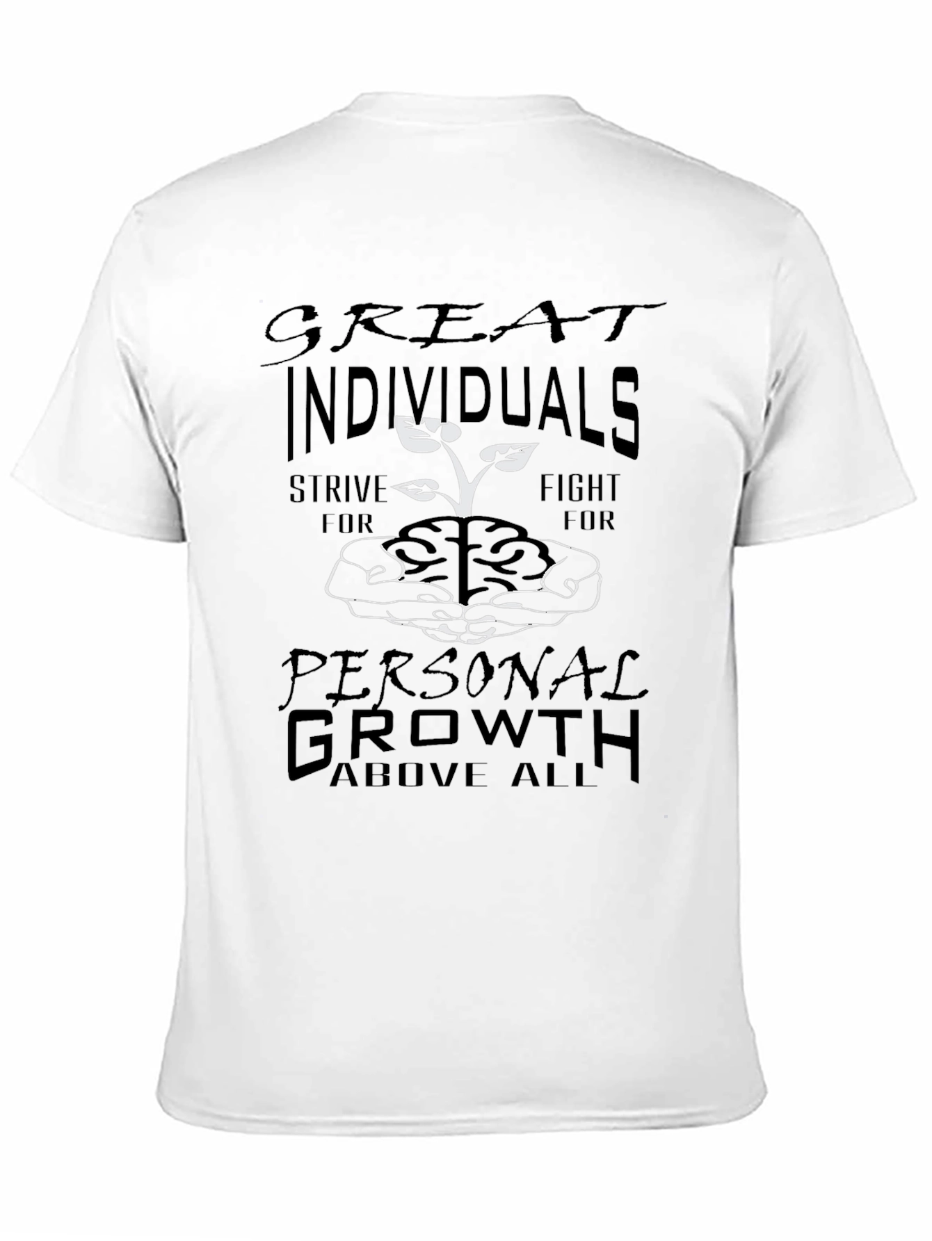 Black Growth Mindset T-Shirt - Great Individuals Design view 11
