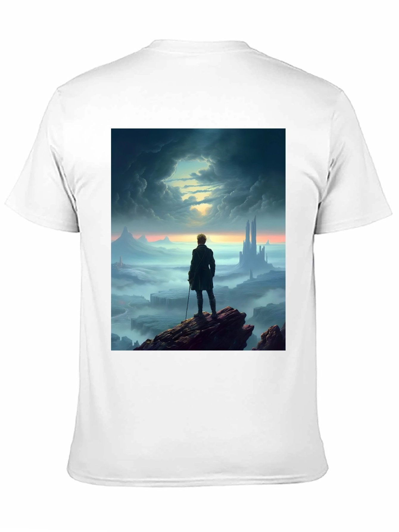 Black Epic Landscape Graphic Tee - Black Cotton Blend view 11