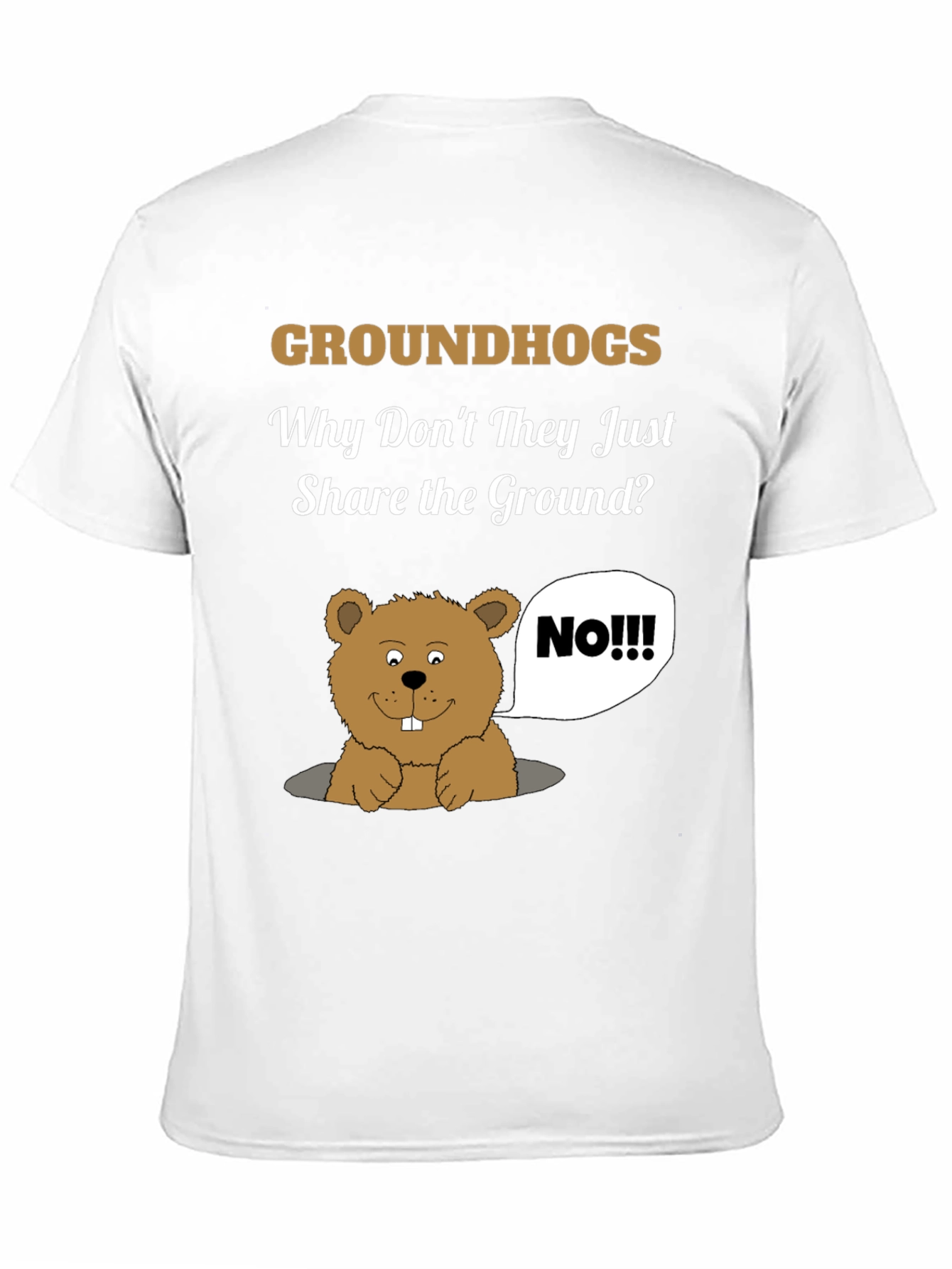 Black Groundhog Day Humor T-Shirt - Share the Ground? view 11