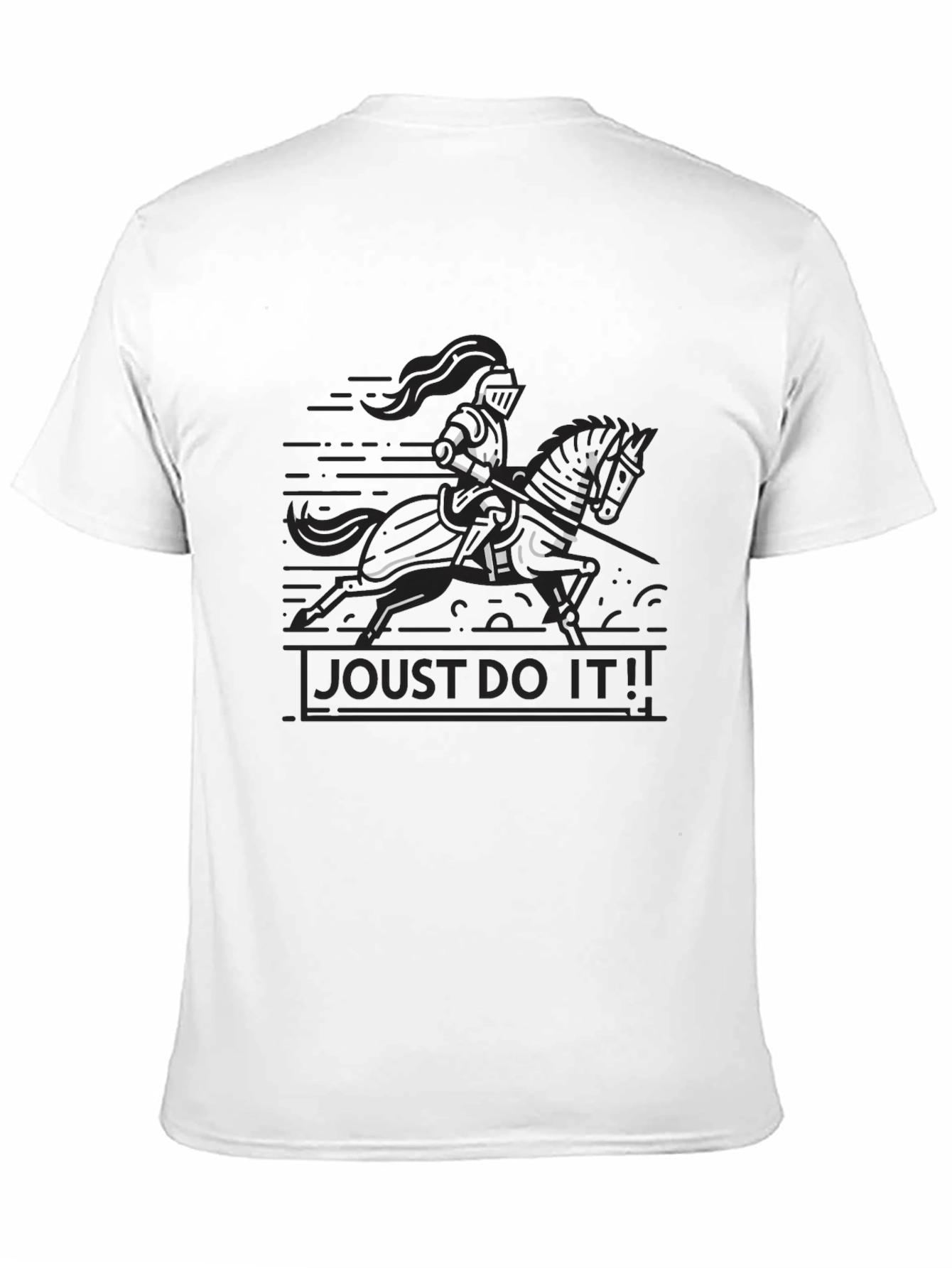 Black Joust Do It! Black T-Shirt - Knight on Horse view 11