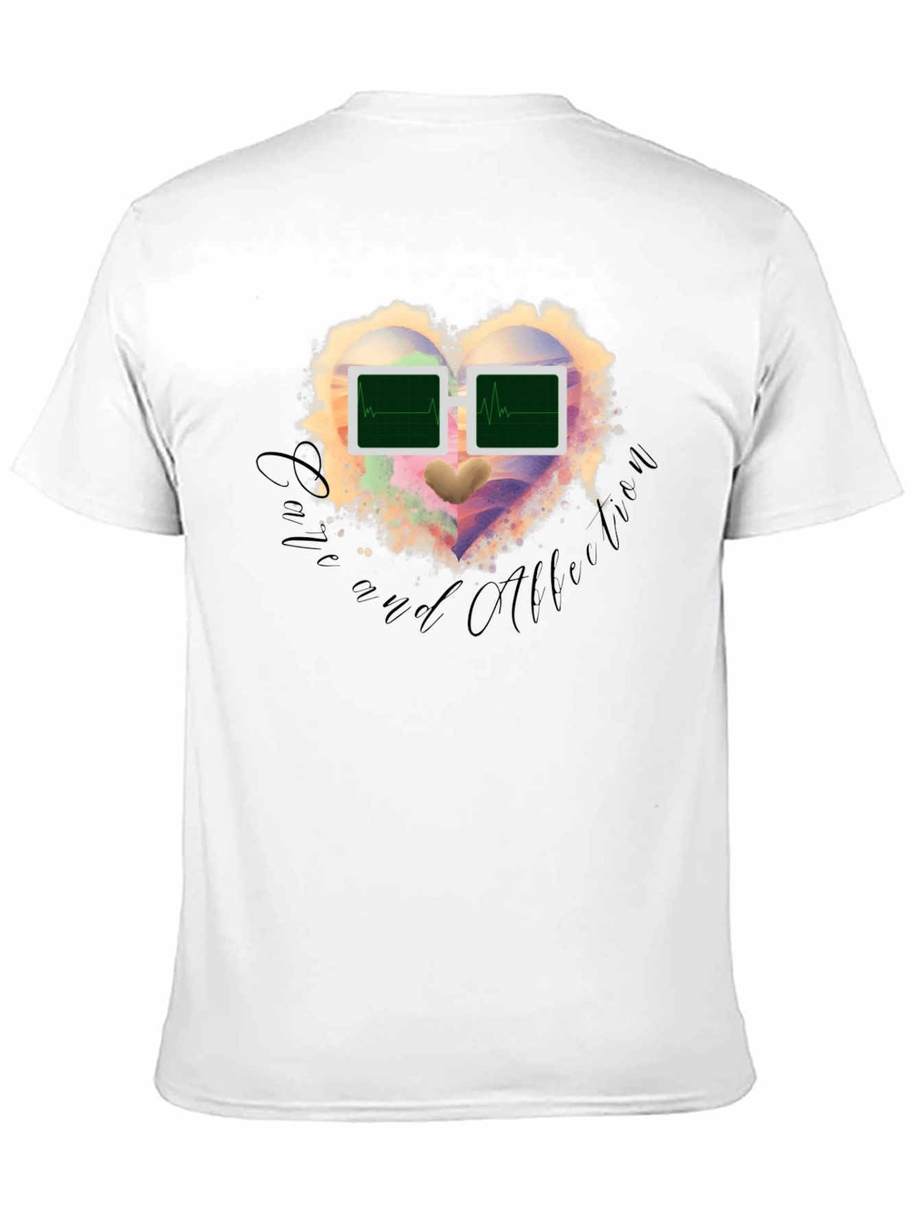 Black Love and Affection Heartbeat T-Shirt view 11