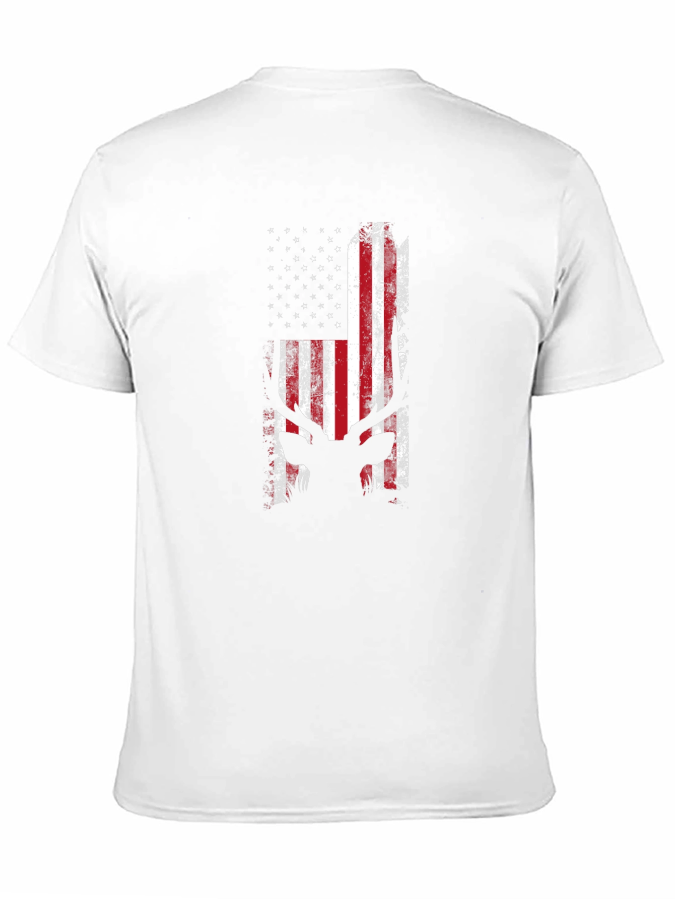 Black American Flag Deer Silhouette T-Shirt view 11