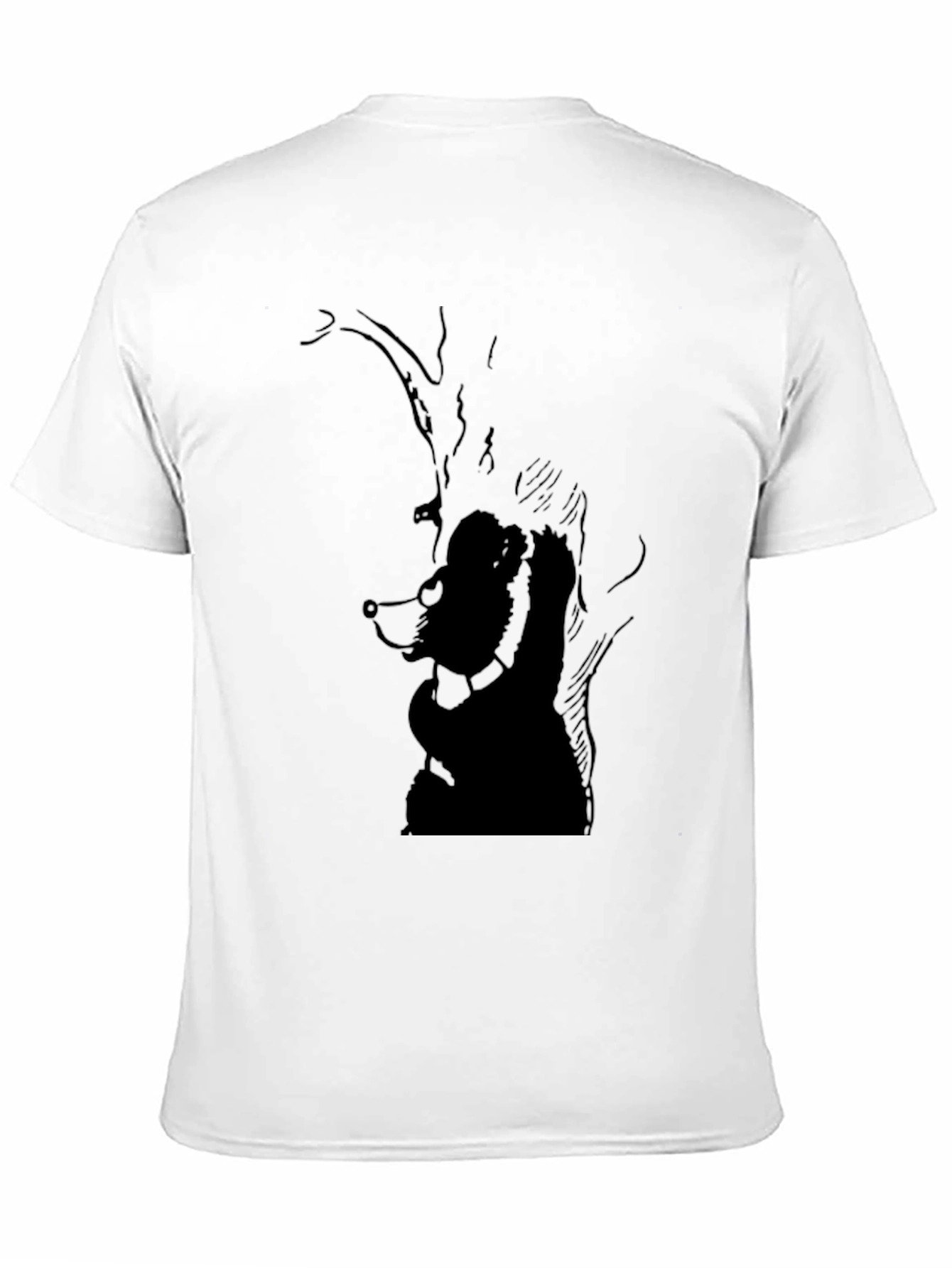 Black Men's Black Graphic Tee - Bear Design view 11