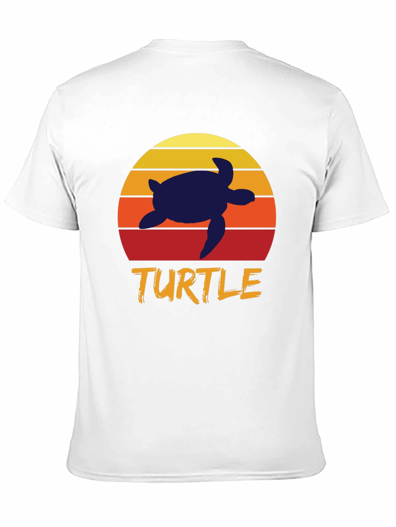Black Retro Turtle T-Shirt - Sunset Silhouette Tee view 11