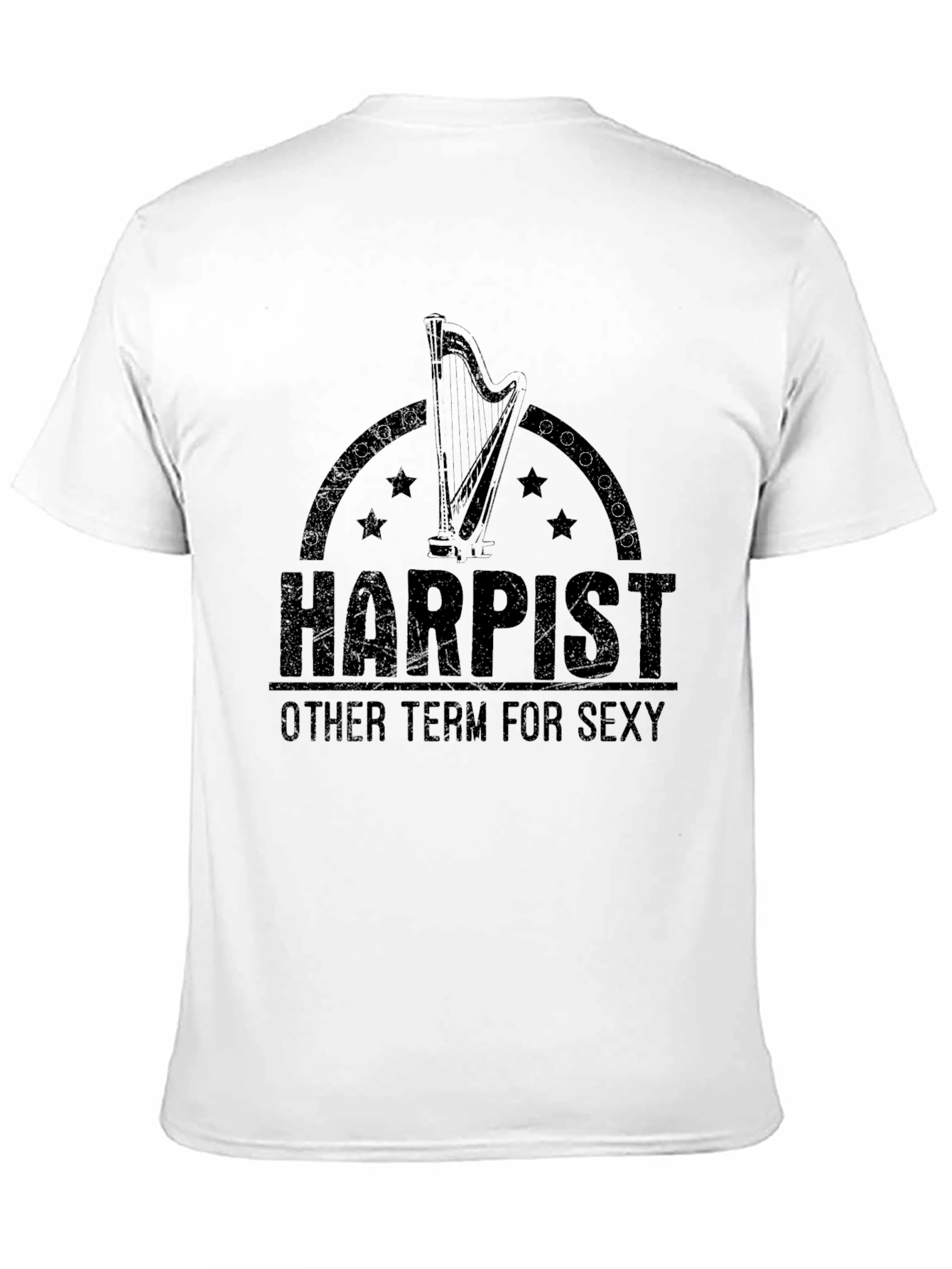Black Harpist Sexy T-Shirt - Music Lover Tee view 11