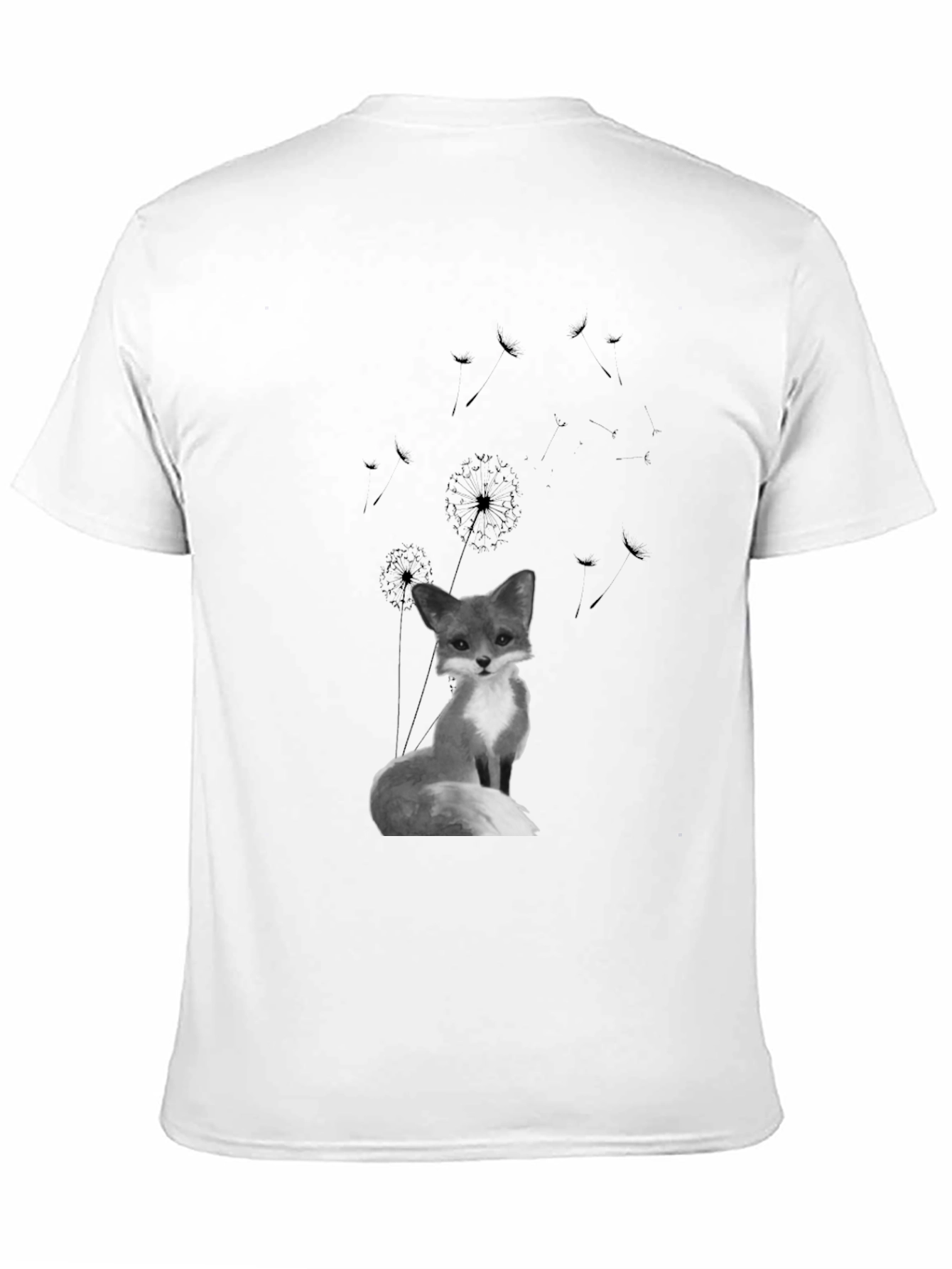 Black Fox & Dandelion Graphic Tee - Black Cotton Blend Shirt view 11