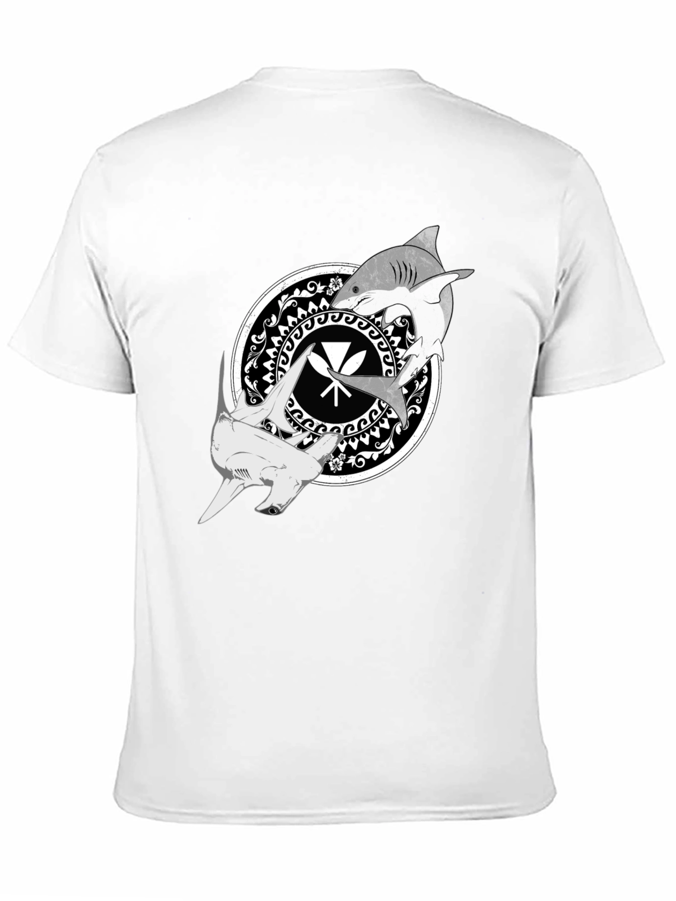 Black Shark Circle Graphic Tee - Black Crew Neck view 11