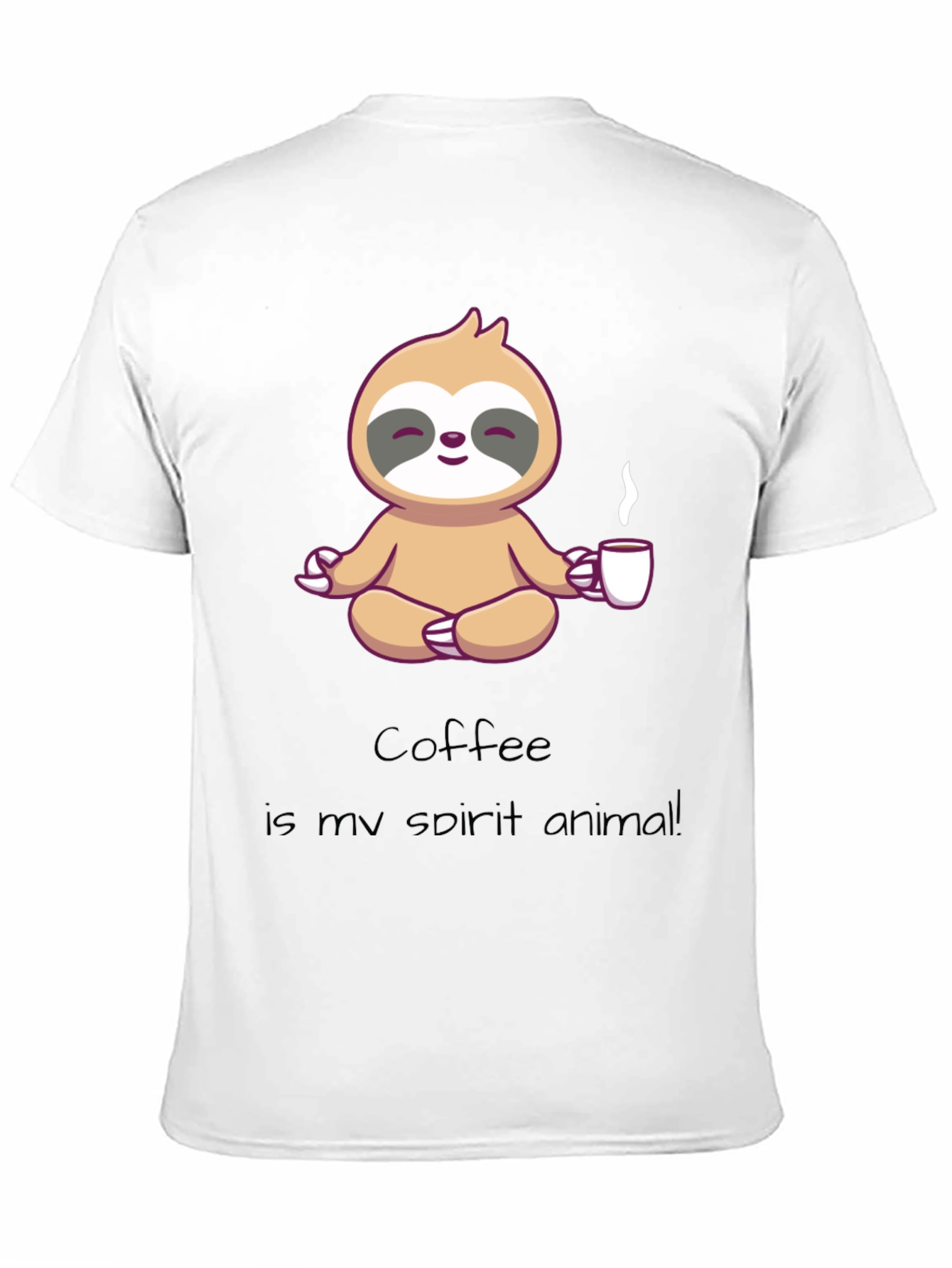 Black Coffee Sloth Spirit Animal Graphic T-Shirt view 11