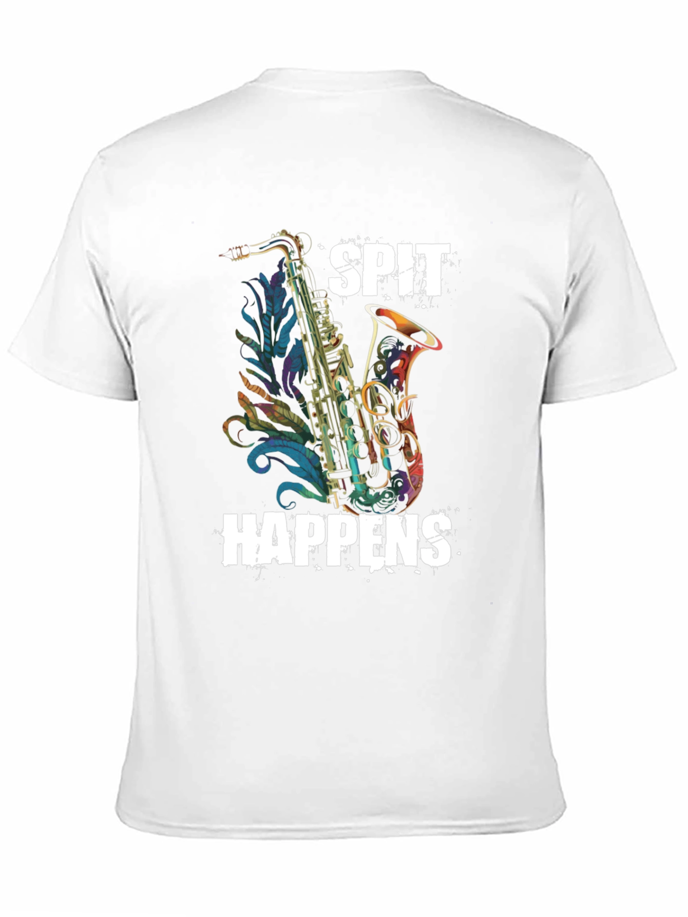 Black Spit Happens Saxophone Graphic Tee view 11