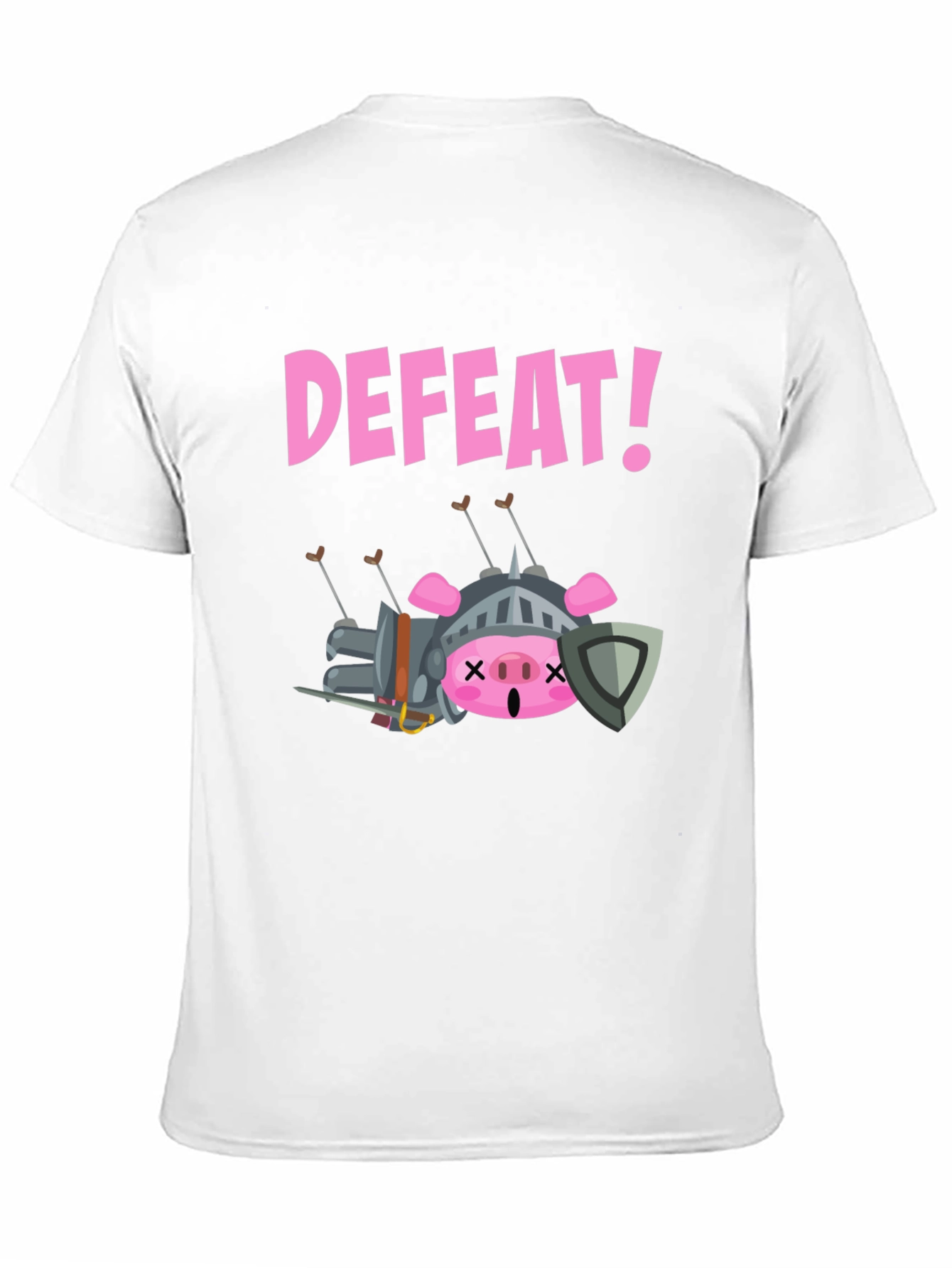Black Defeated Pig Knight T-Shirt - Black view 11